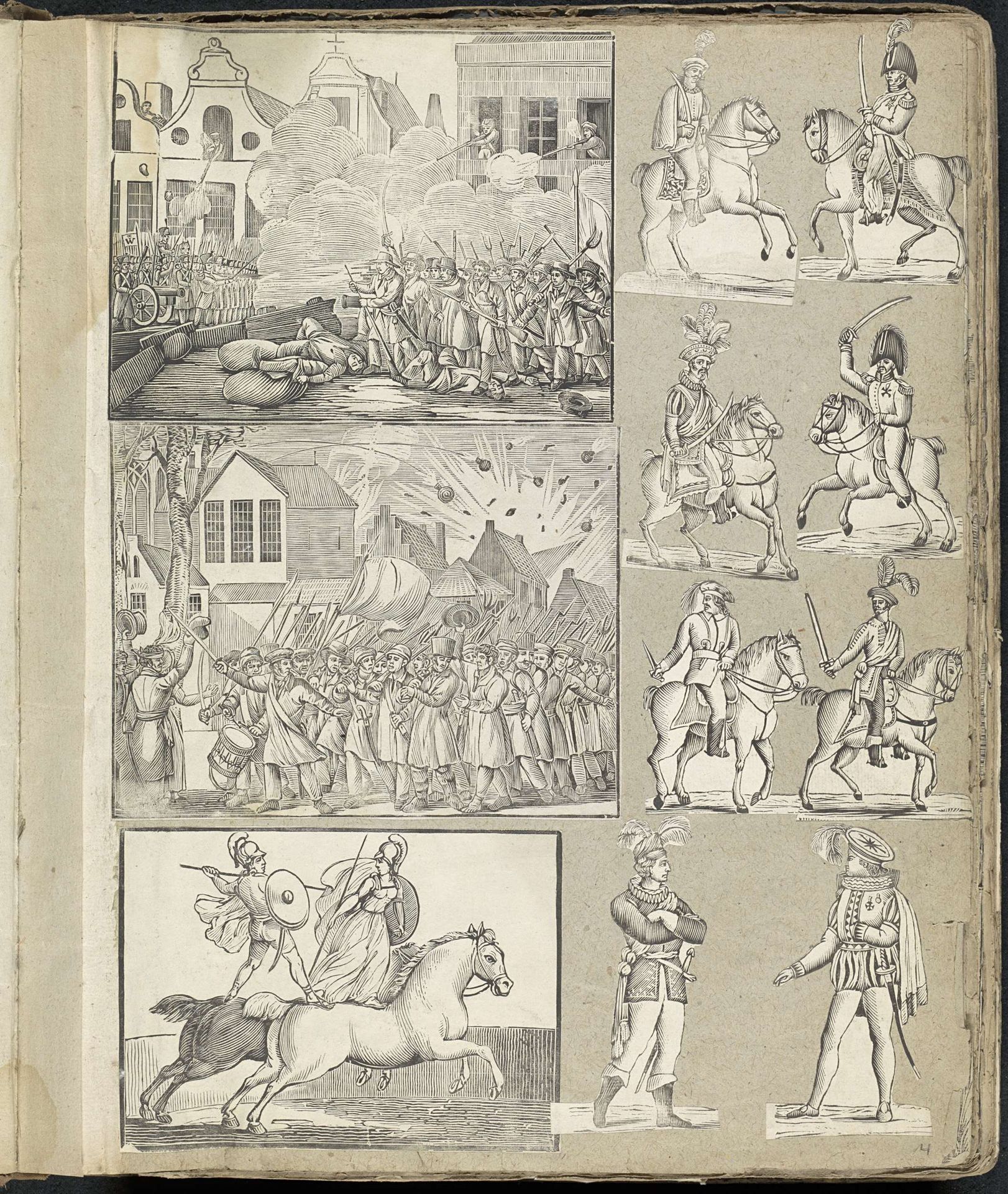 Albumblad met diverse voorstellingen by Alexander Cranendoncq