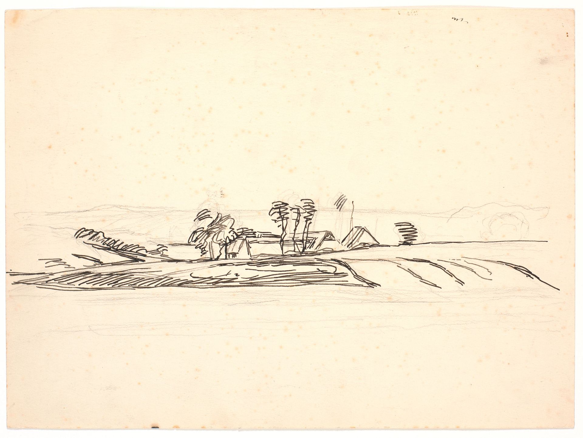 Landskab med en gård by Fritz Syberg