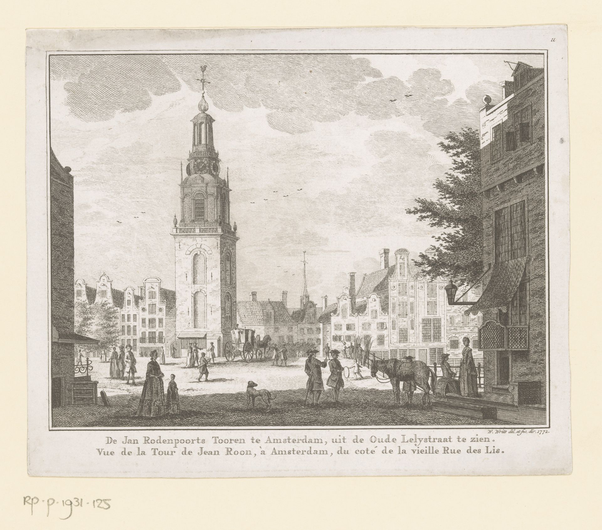Gezicht op de Jan Roodenpoortstoren in Amsterdam by Willem Writs