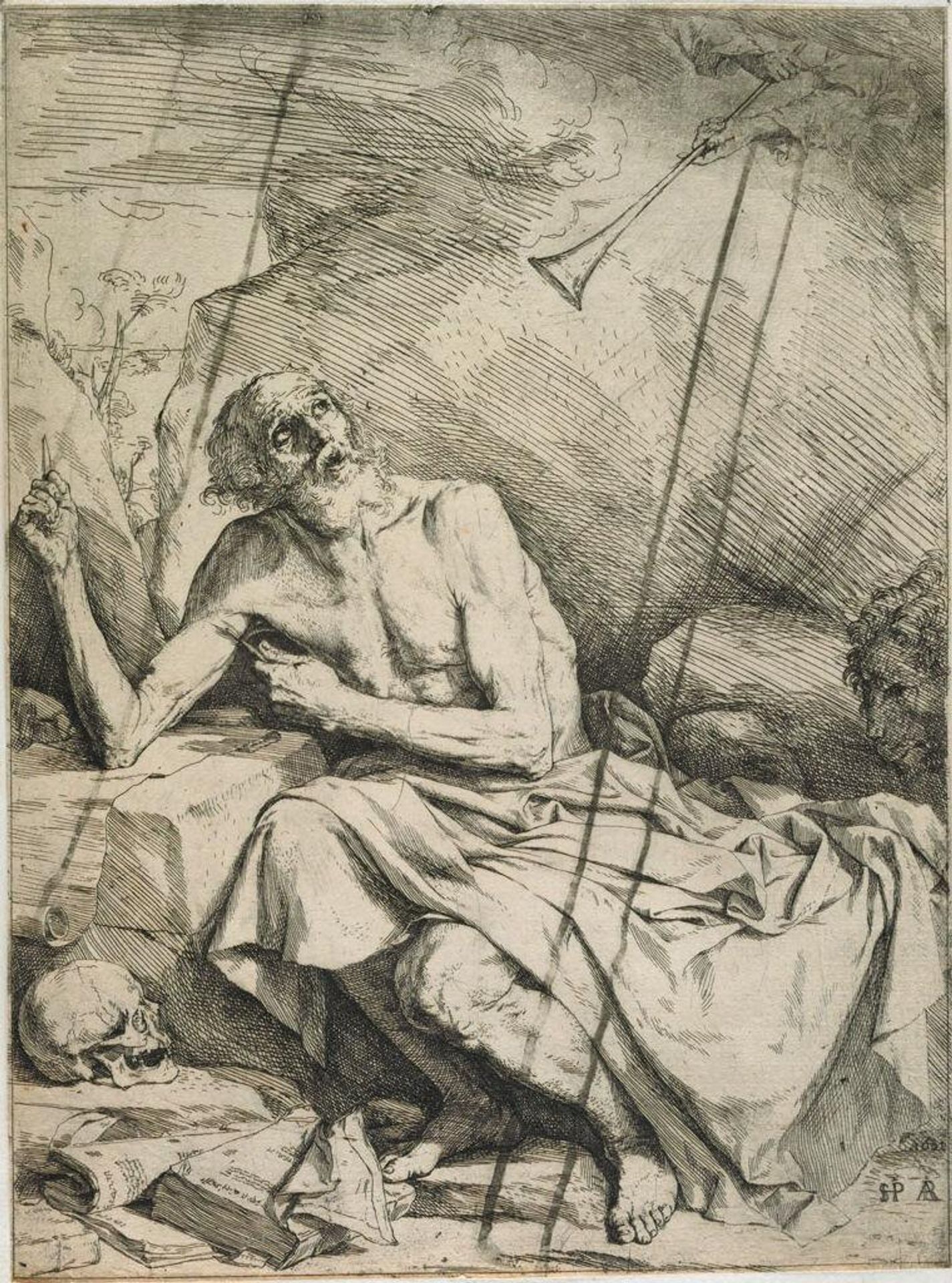 Saint Jerome Hearing the Trumpet of the Last Judgement by Jusepe de Ribera