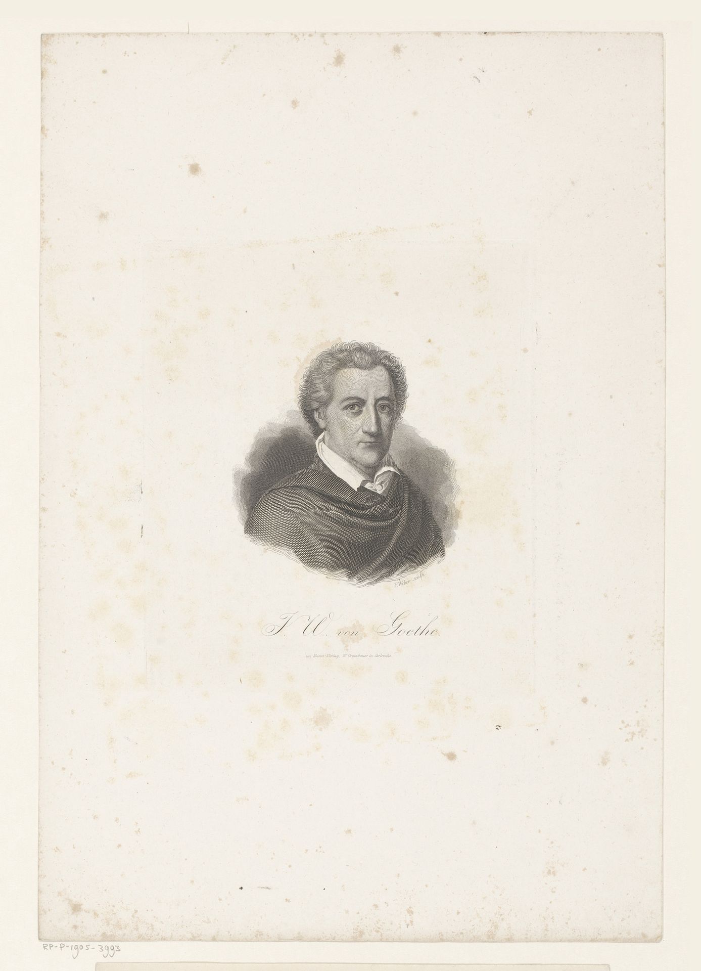 Portret van Johann Wolfgang von Goethe by Friedrich Weber