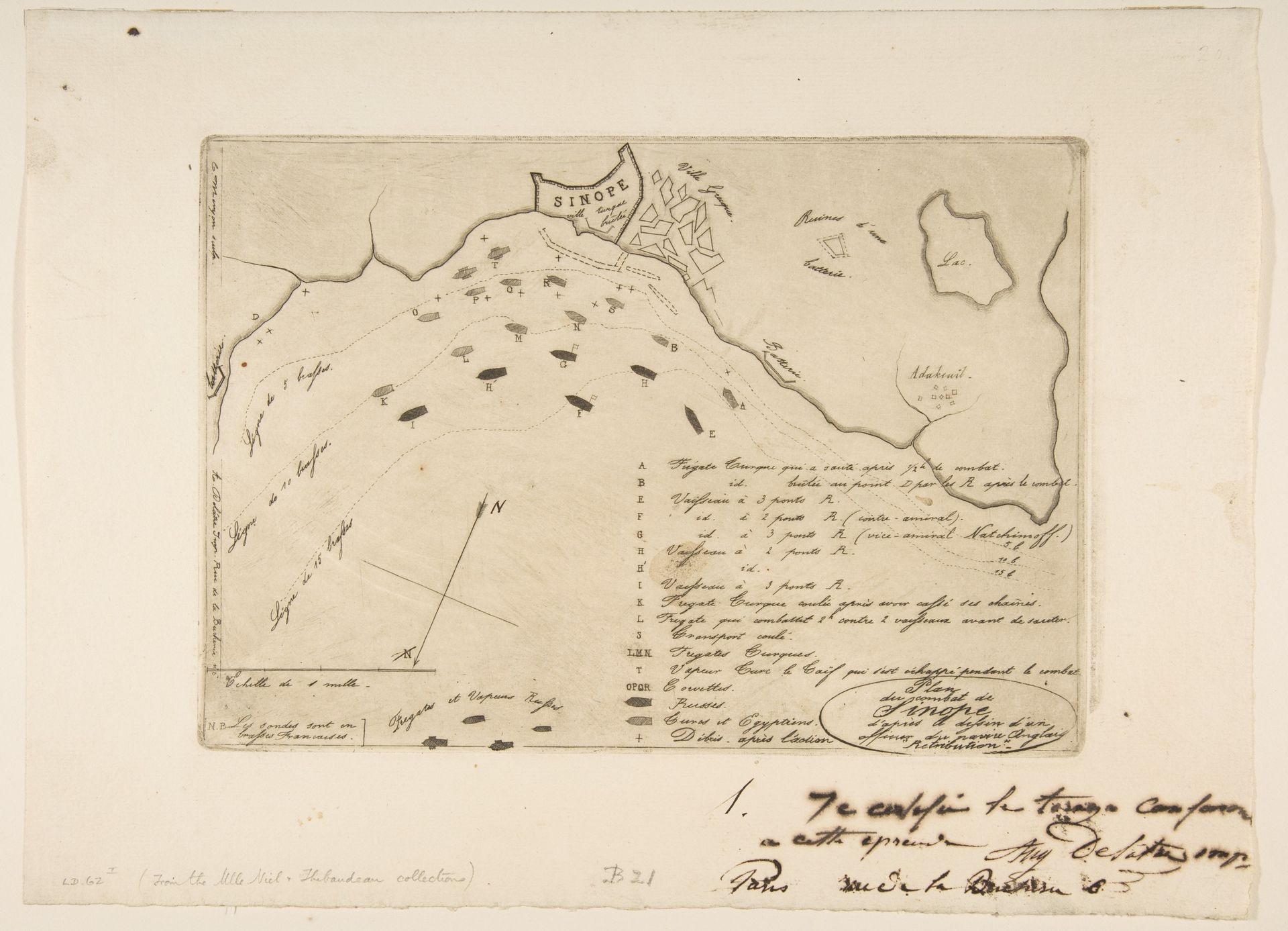 Plan du Combat de Sinope (Plan of the Battle of Sinope) by Charles Meryon