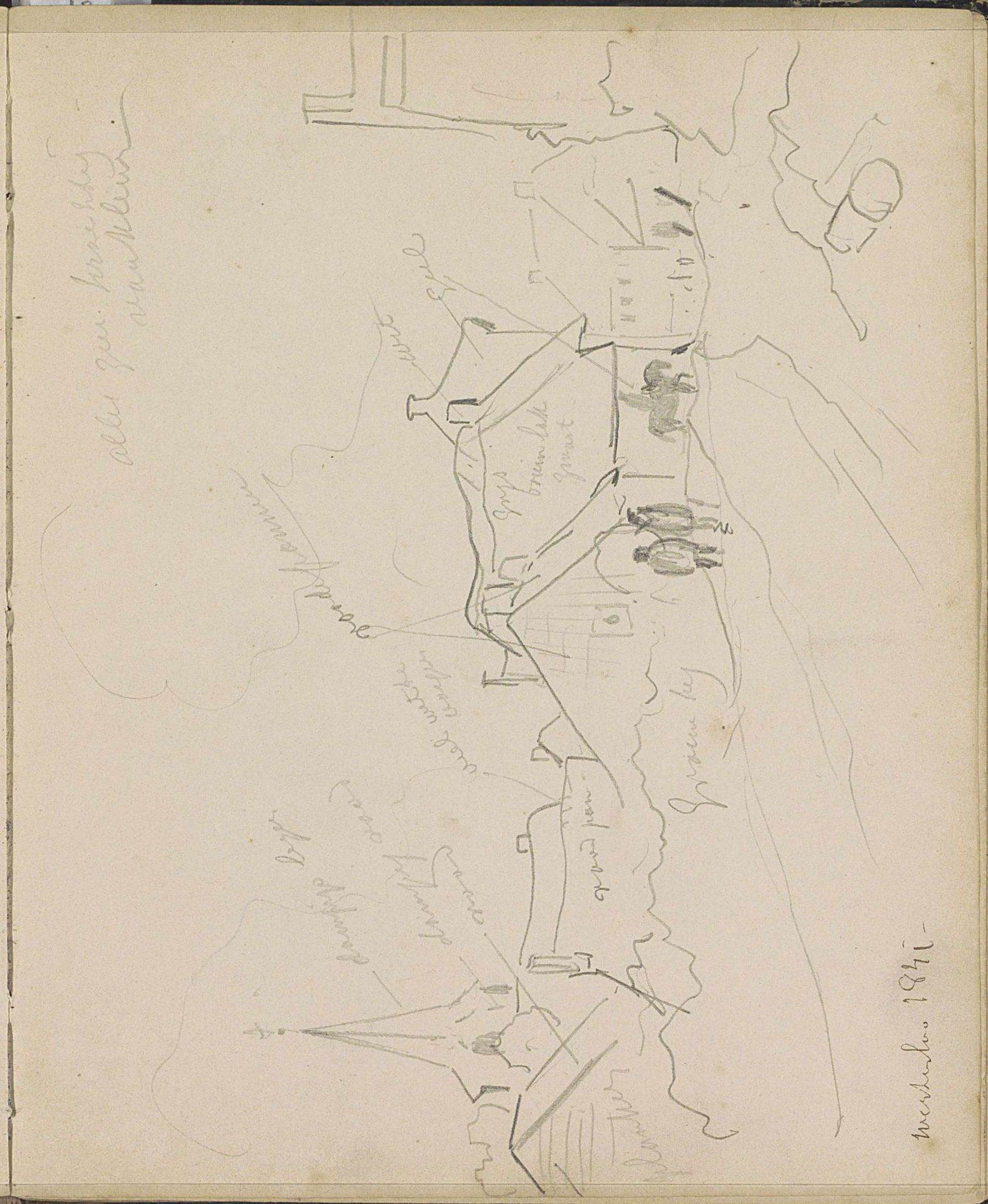 Dorpsweg in Westerlo met uitzicht op de toren van de Sint Lambertuskerk by Johannes Tavenraat