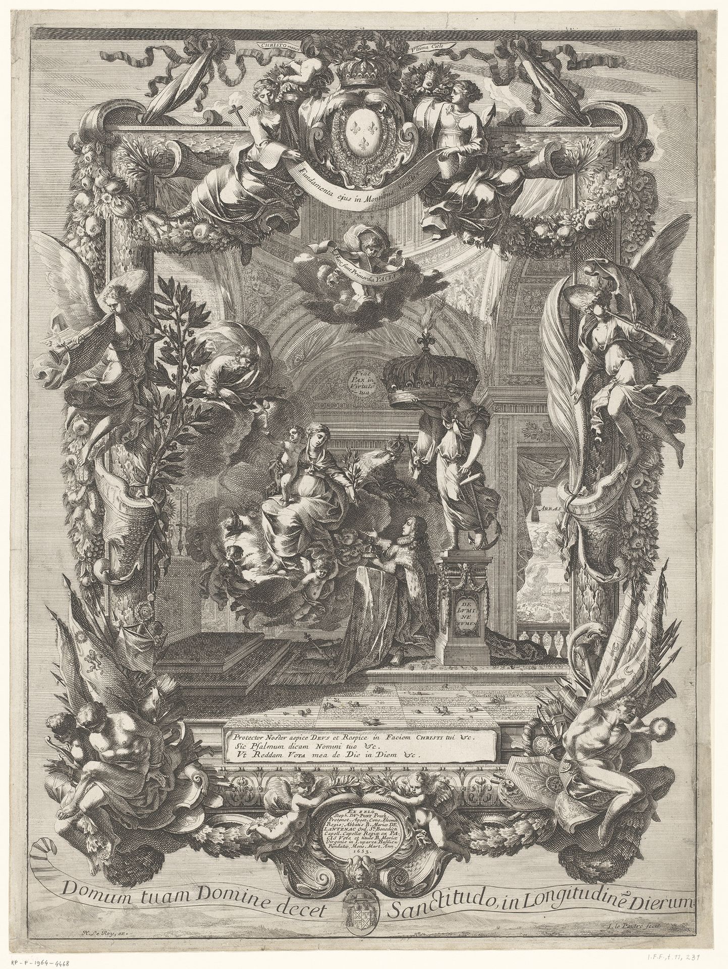 Allegorie op de vredesgelofte van Lodewijk XIV na de belegering van Arras by Jean Lepautre