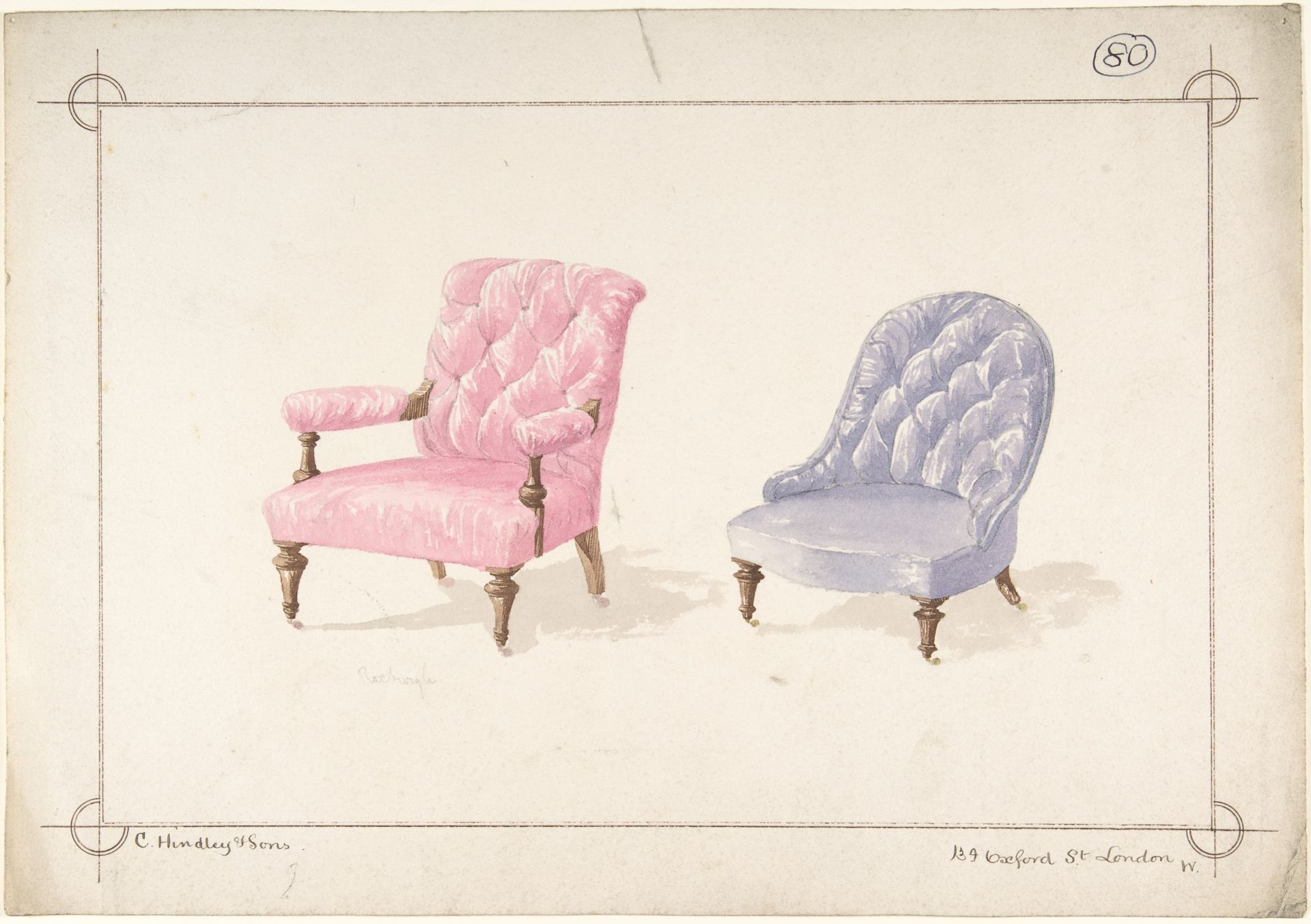 Designs for Two Chairs by Charles Hindley and Sons