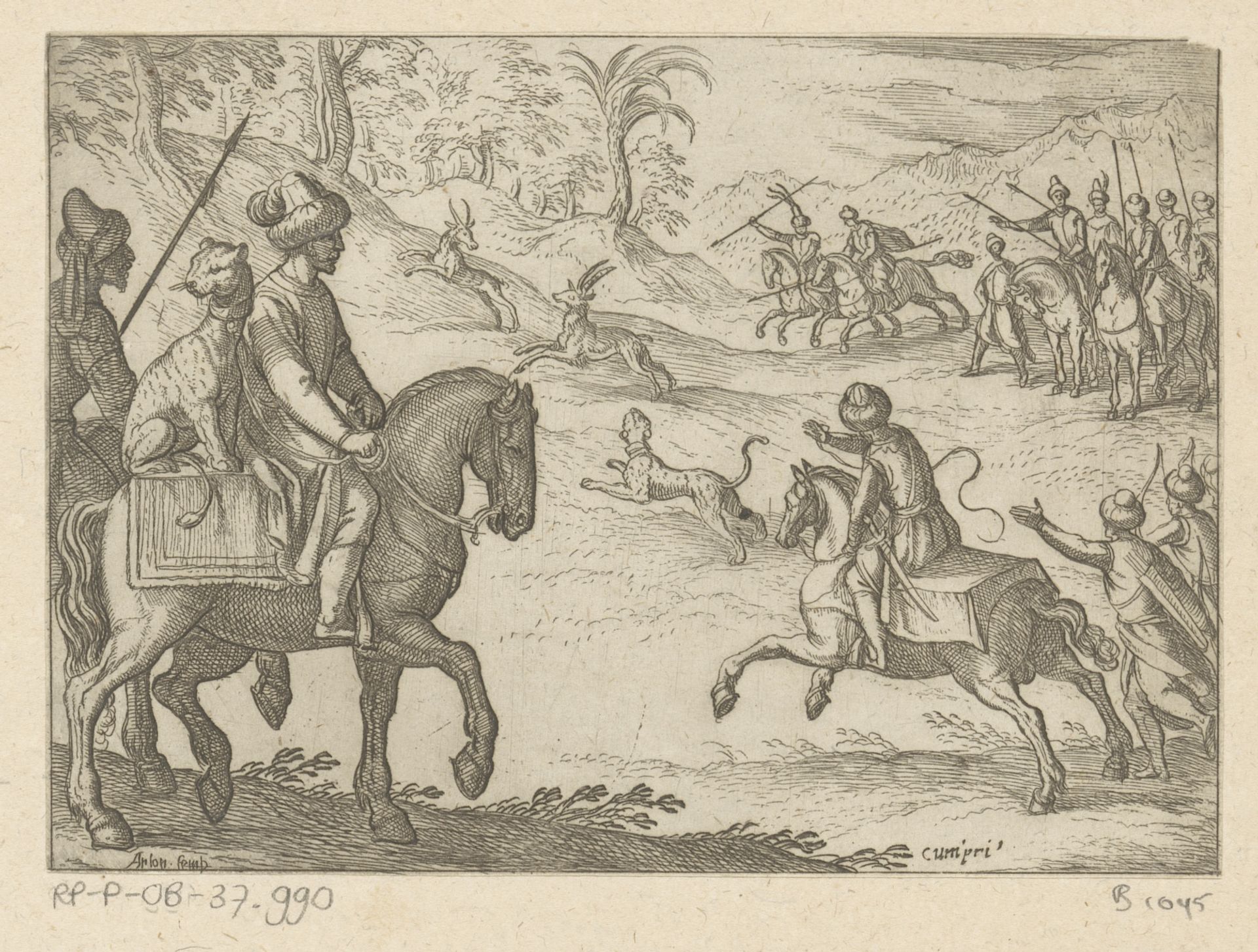 Oosterse jagers jagen op herten by Antonio Tempesta