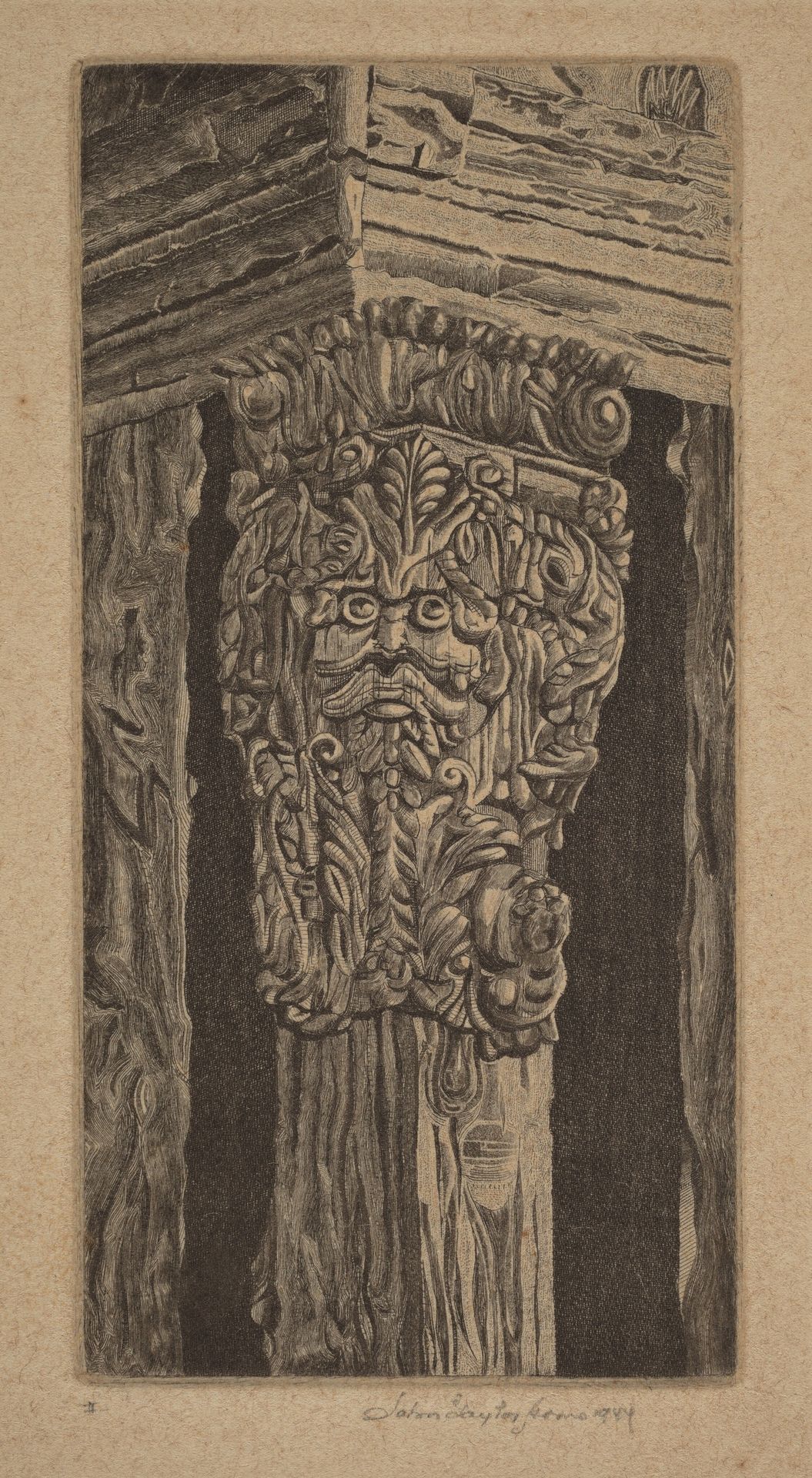 Corbel on Gate House, Stokesay Castle by John Taylor Arms