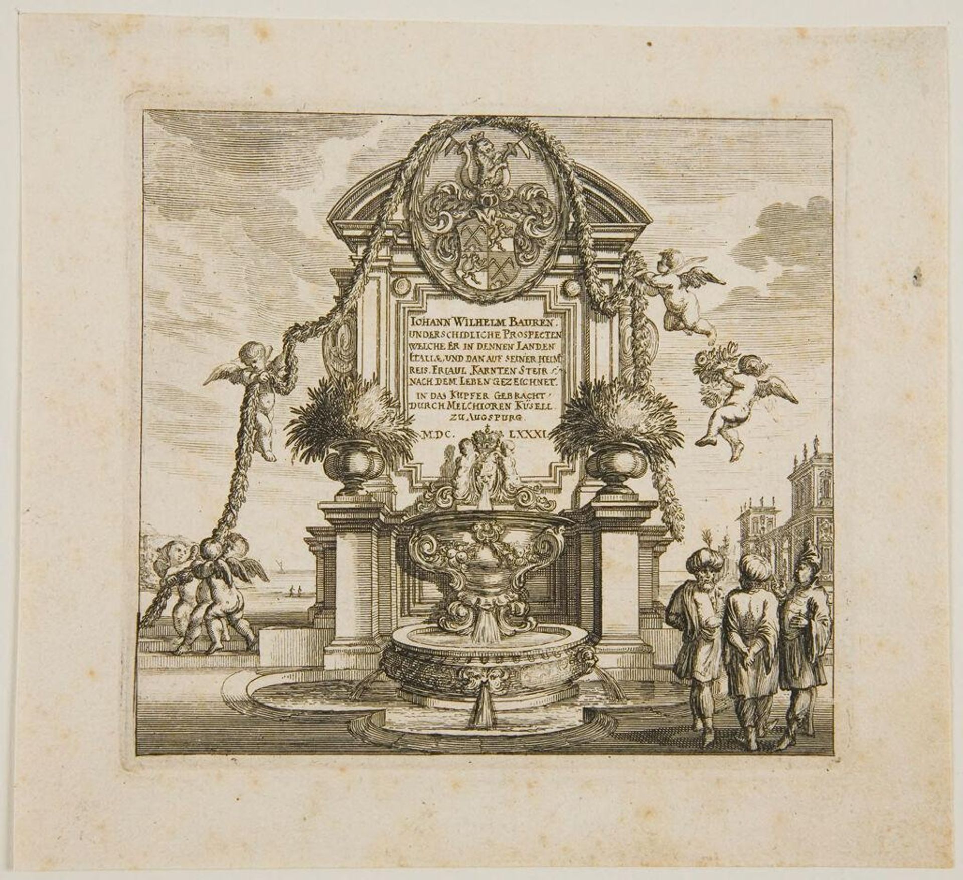 Titlepage with an Elaborate Architectural Fountain by Melchior KÃ¼sel