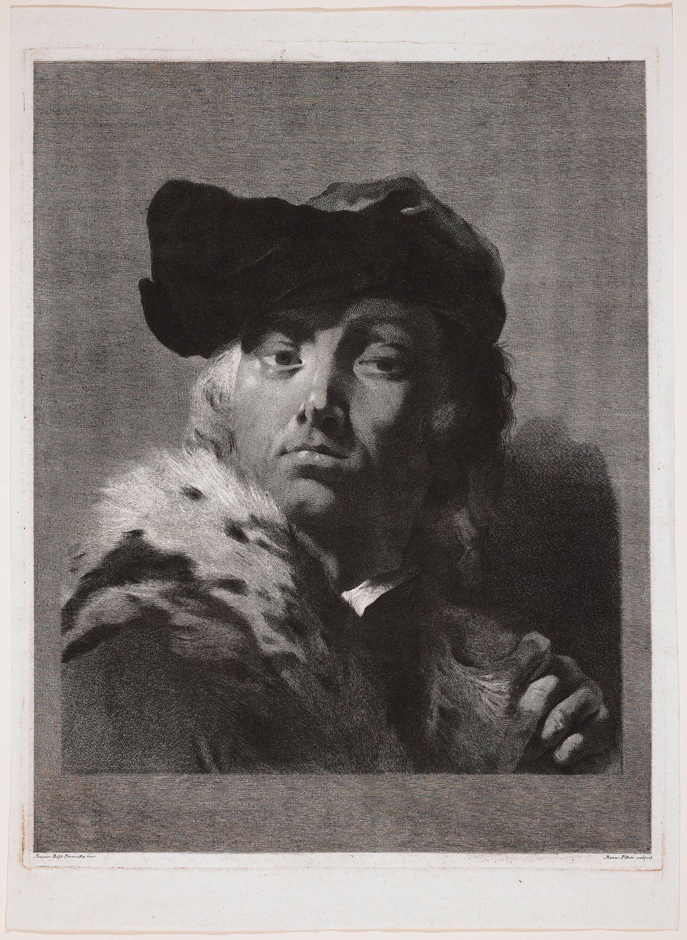 A Man with a Beret and a Fur Collar by Giovanni Marco Pitteri