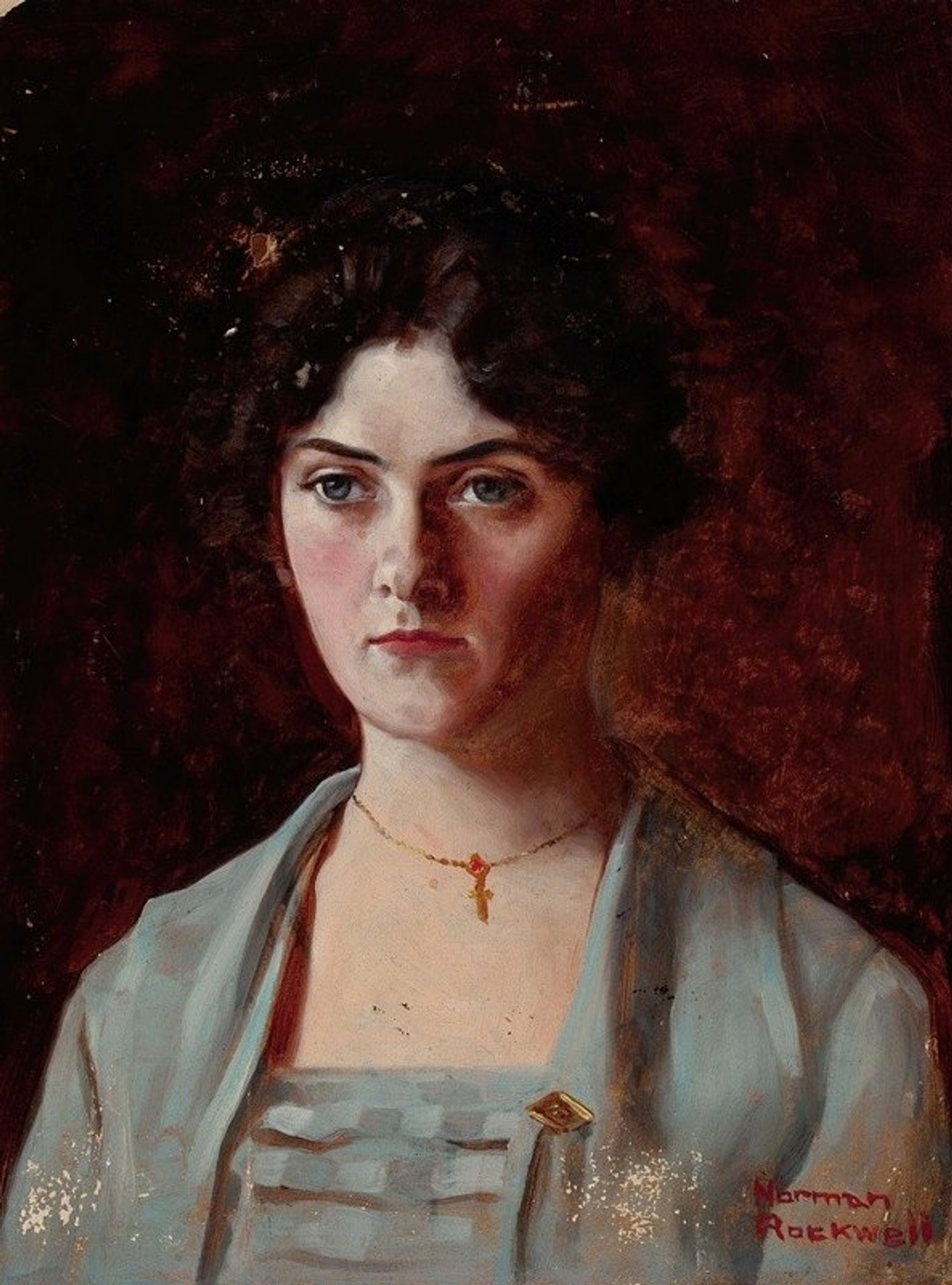Portrait of Edna E. Redding by Norman Rockwell