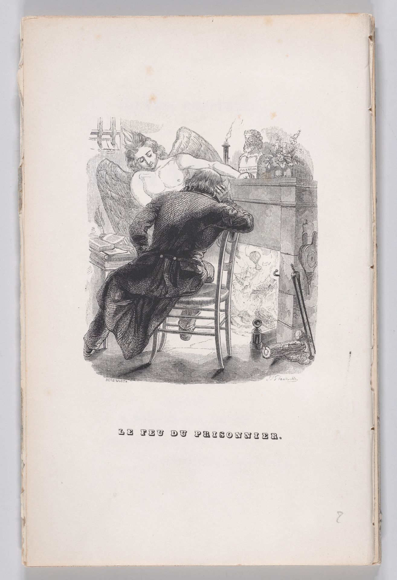 "The Prisoner's Fire" from The Complete Works of Béranger by J. J. Grandville