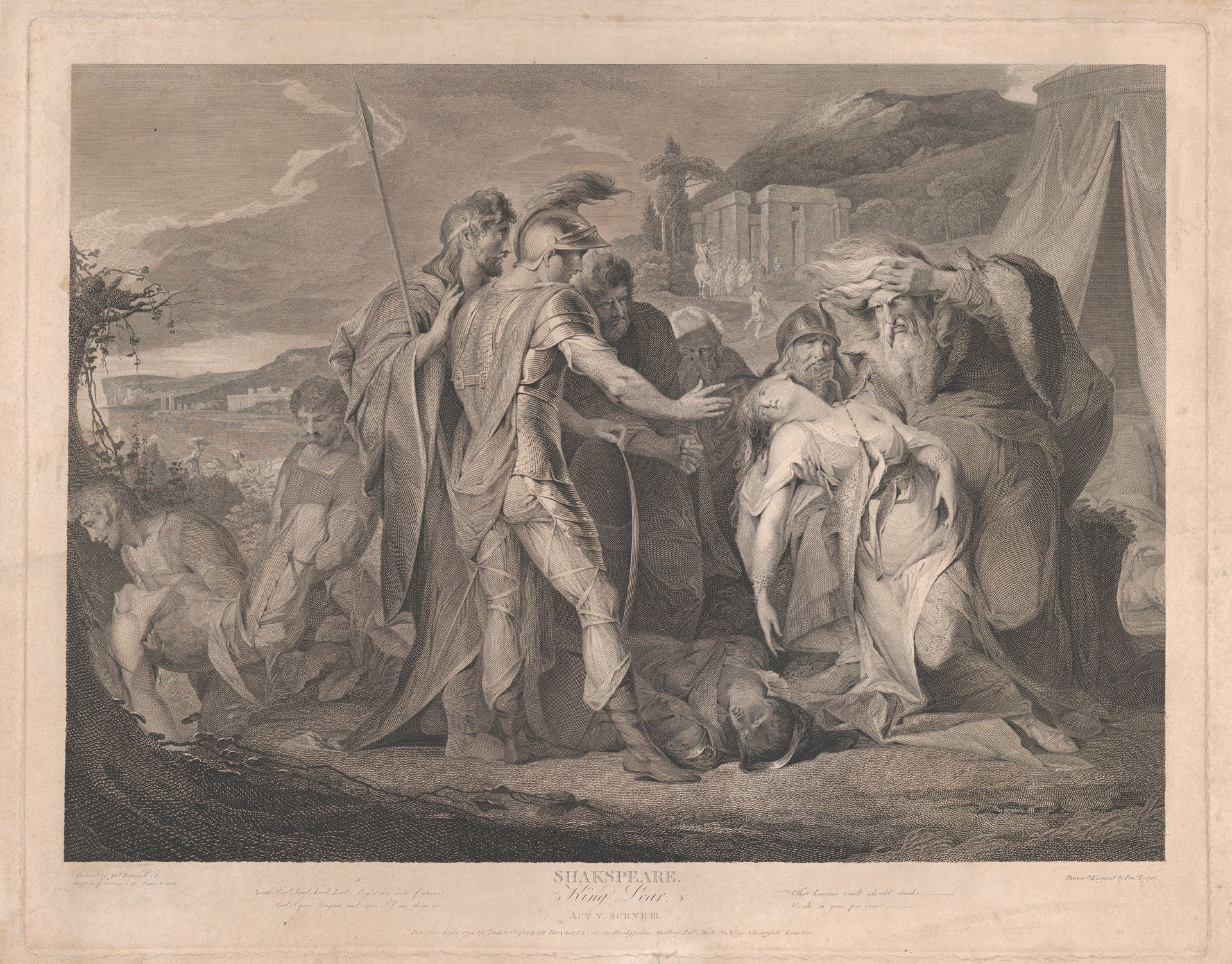 King Lear Weeping Over the Body of Cordelia (Shakespeare, King Lear, Act 5, Scene 3) by Francis Legat