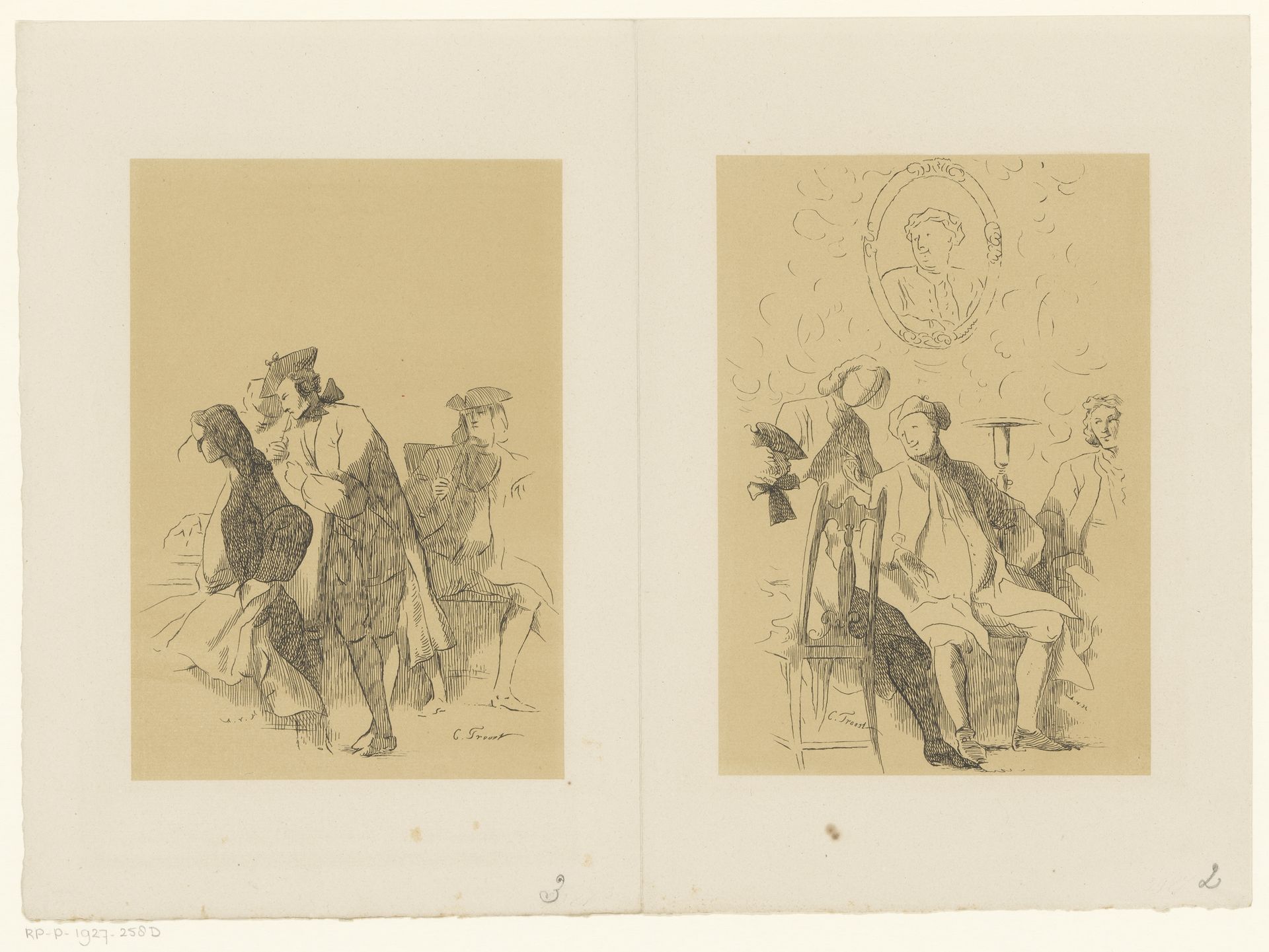 Twee groepen mannen by Alexander Ver Huell