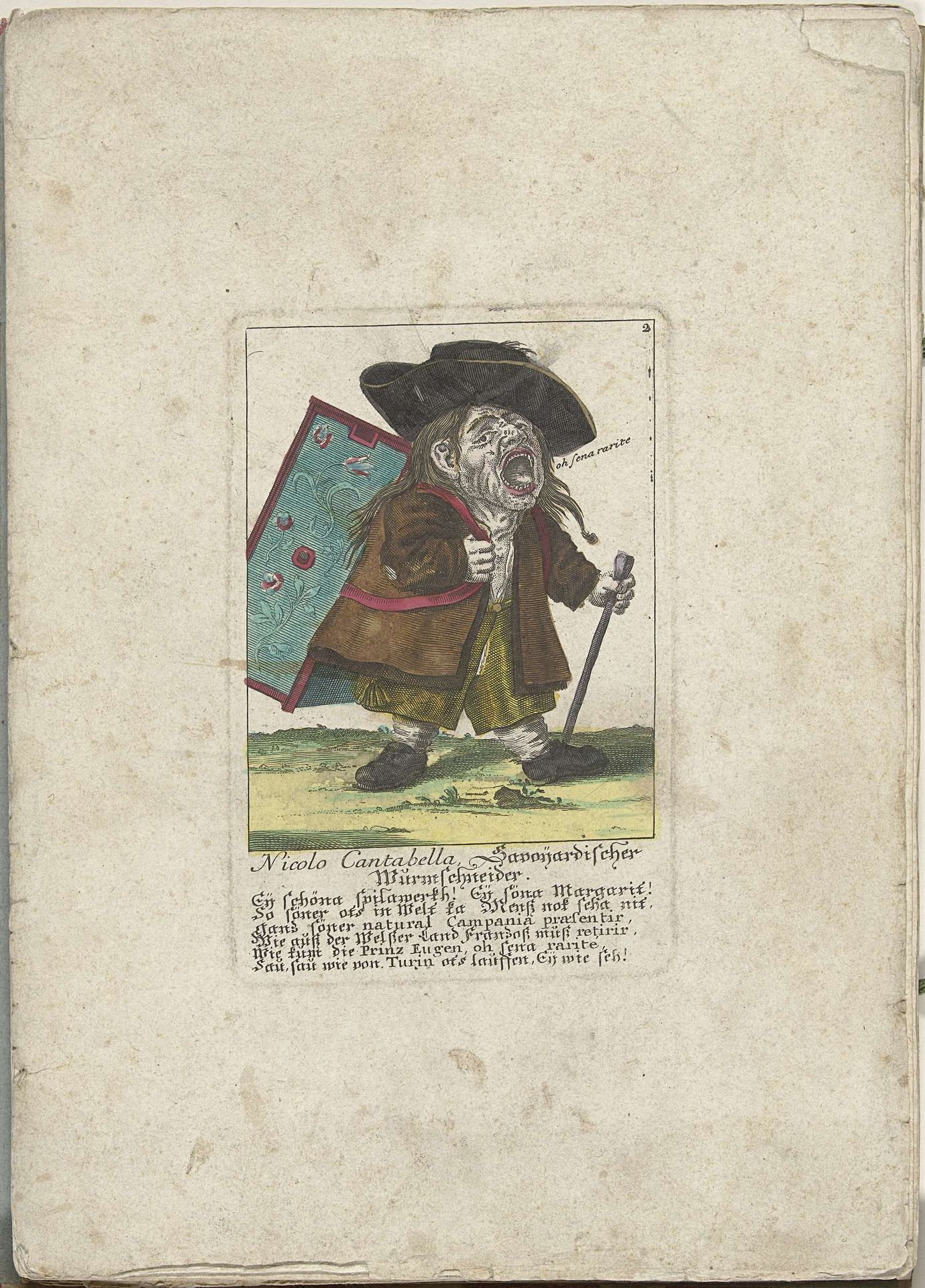De dwerg Nicolo Cantabella, ca. 1710 by Martin Engelbrecht