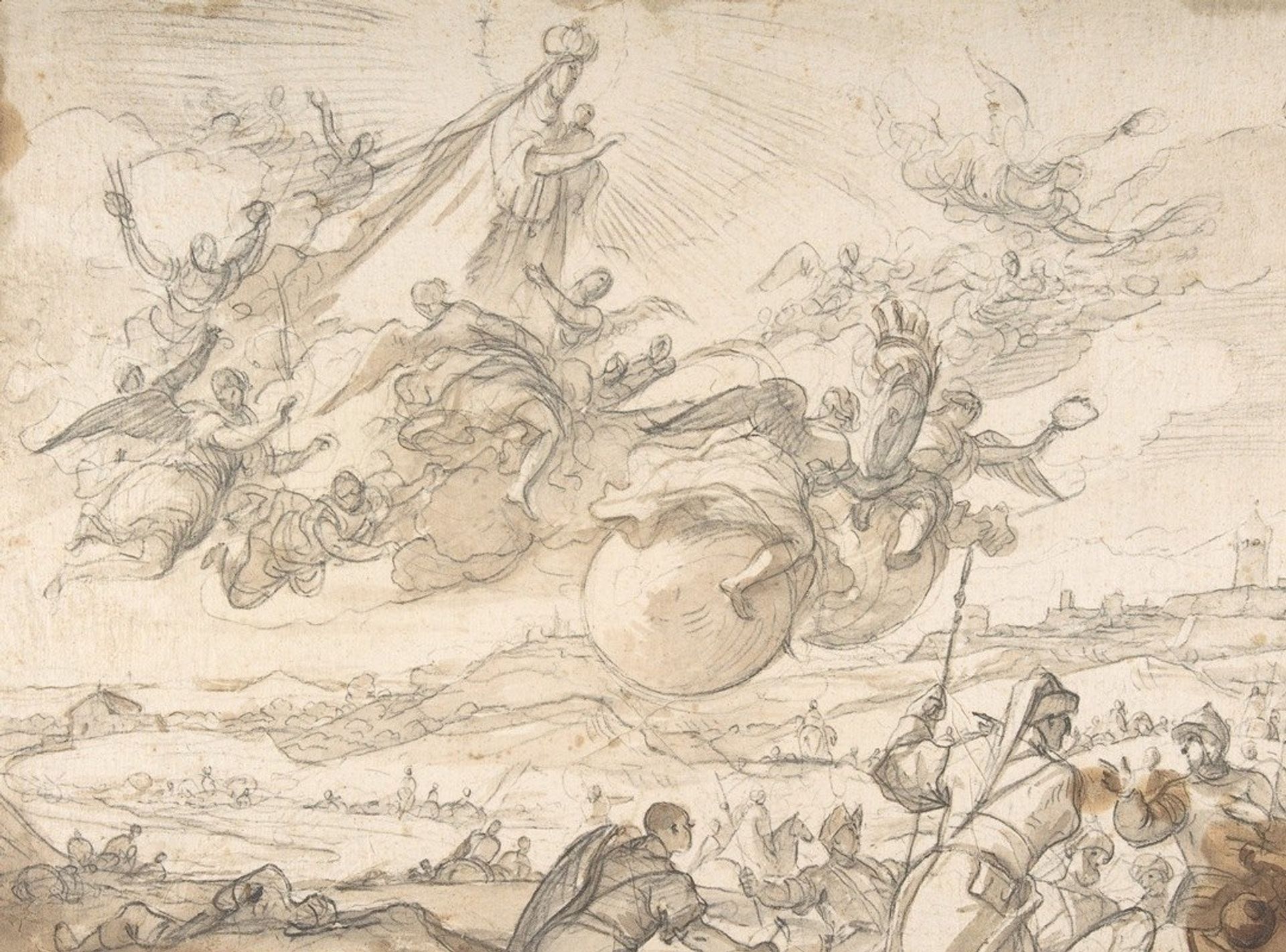 The Virgin Intervening during a Siege of Madrid by Luca Giordano