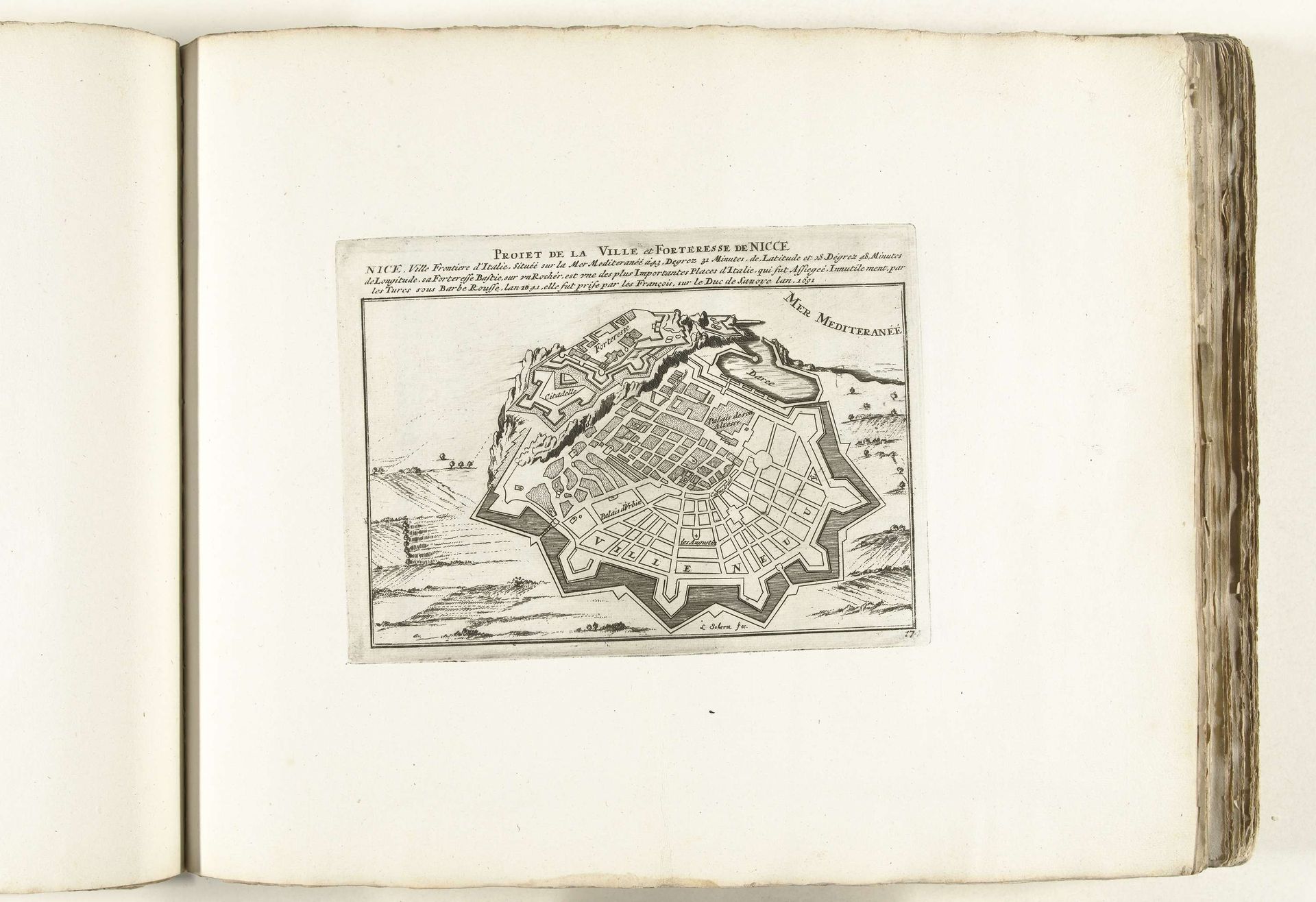Plattegrond van Nice, ca. 1702 by Laurens Scherm