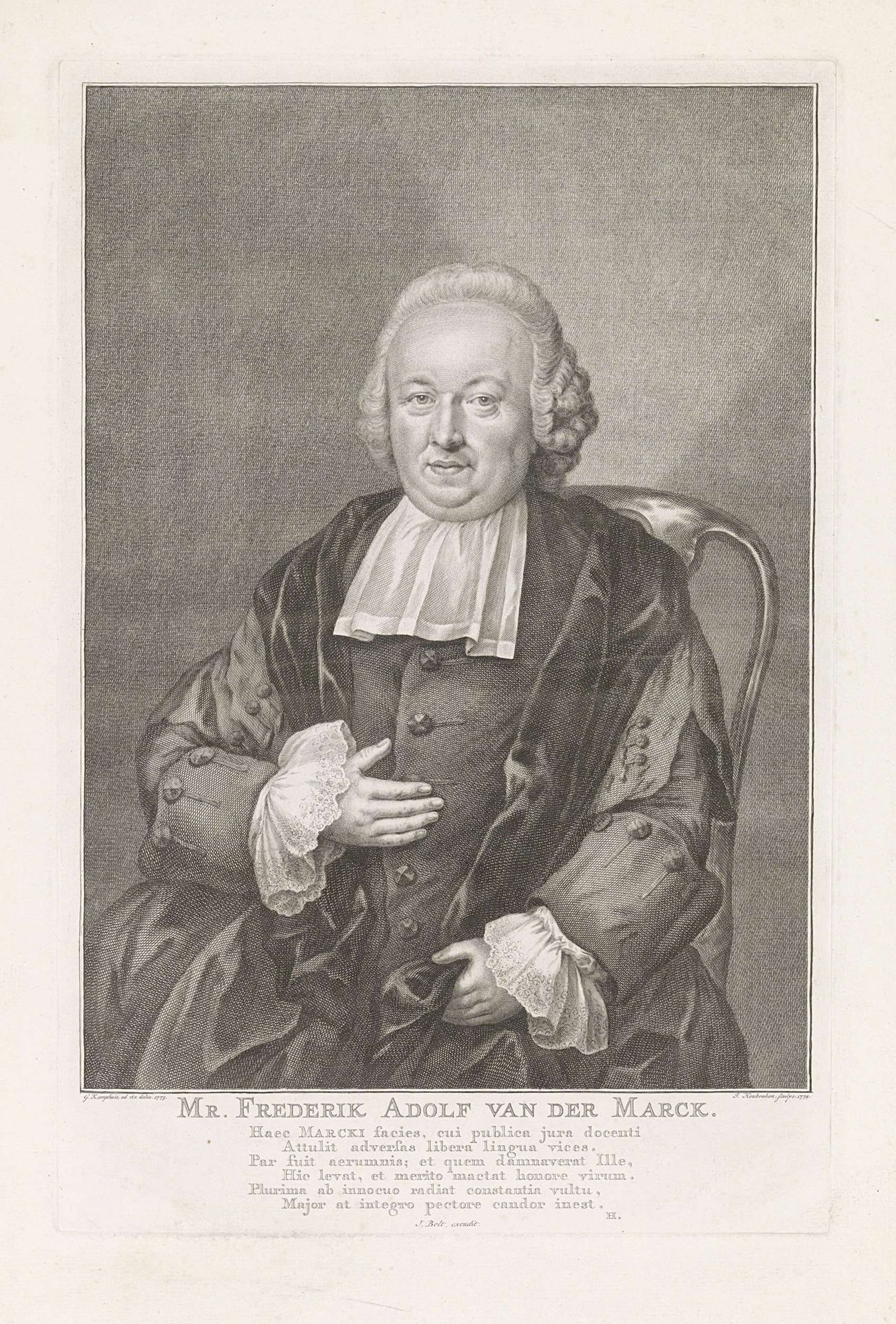 Portret van Frederik Adolph van der Marck by Jacob Houbraken