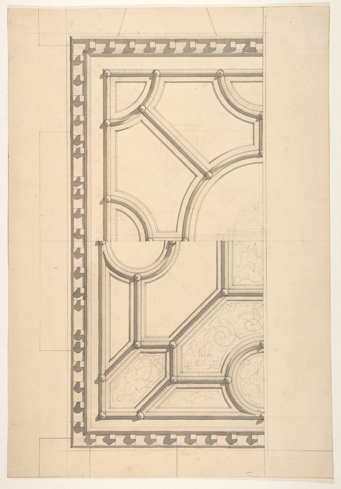 Two designs for a ceiling by Jules-Edmond-Charles Lachaise