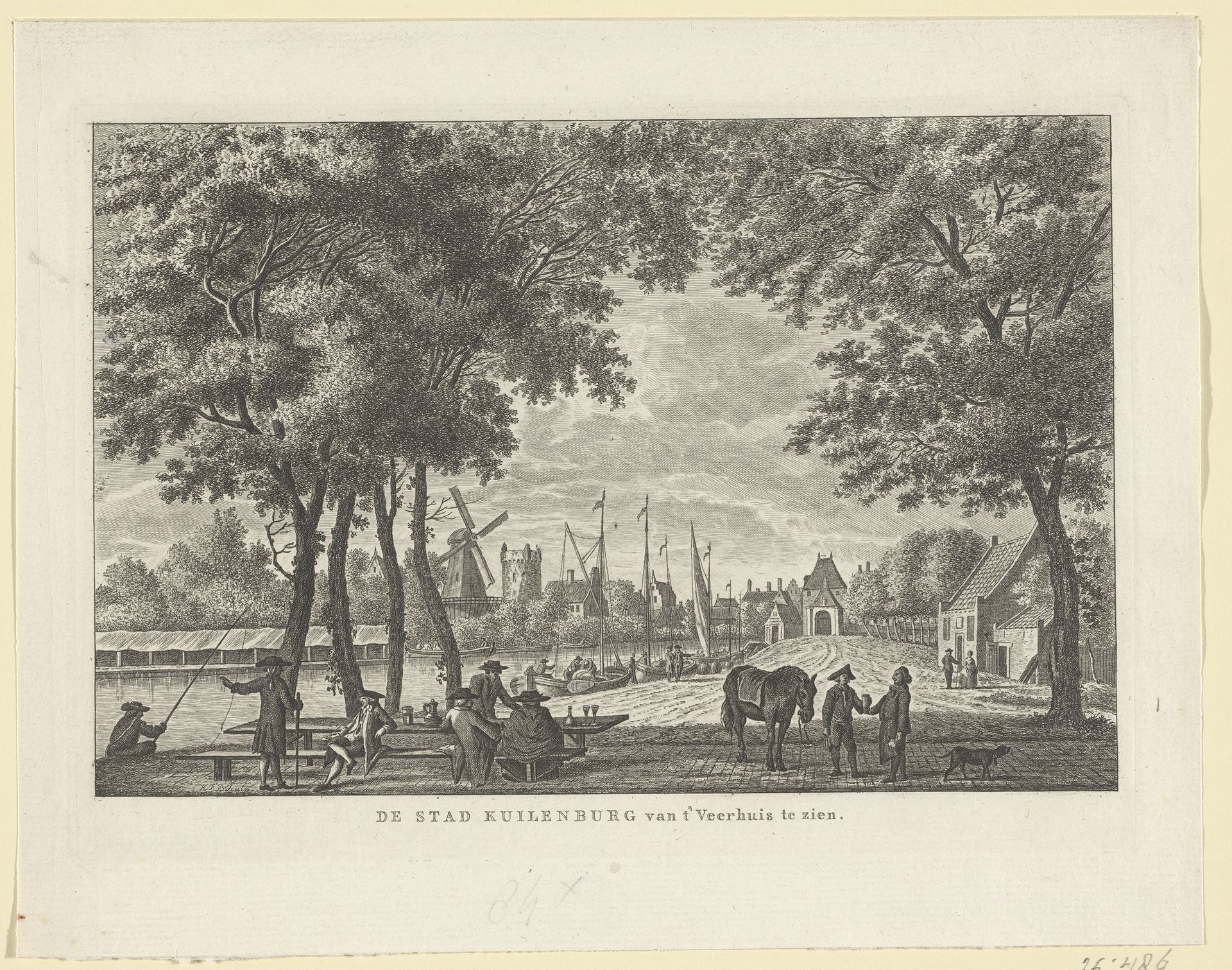 Gezicht op Culemborg by Carel Frederik (I) Bendorp