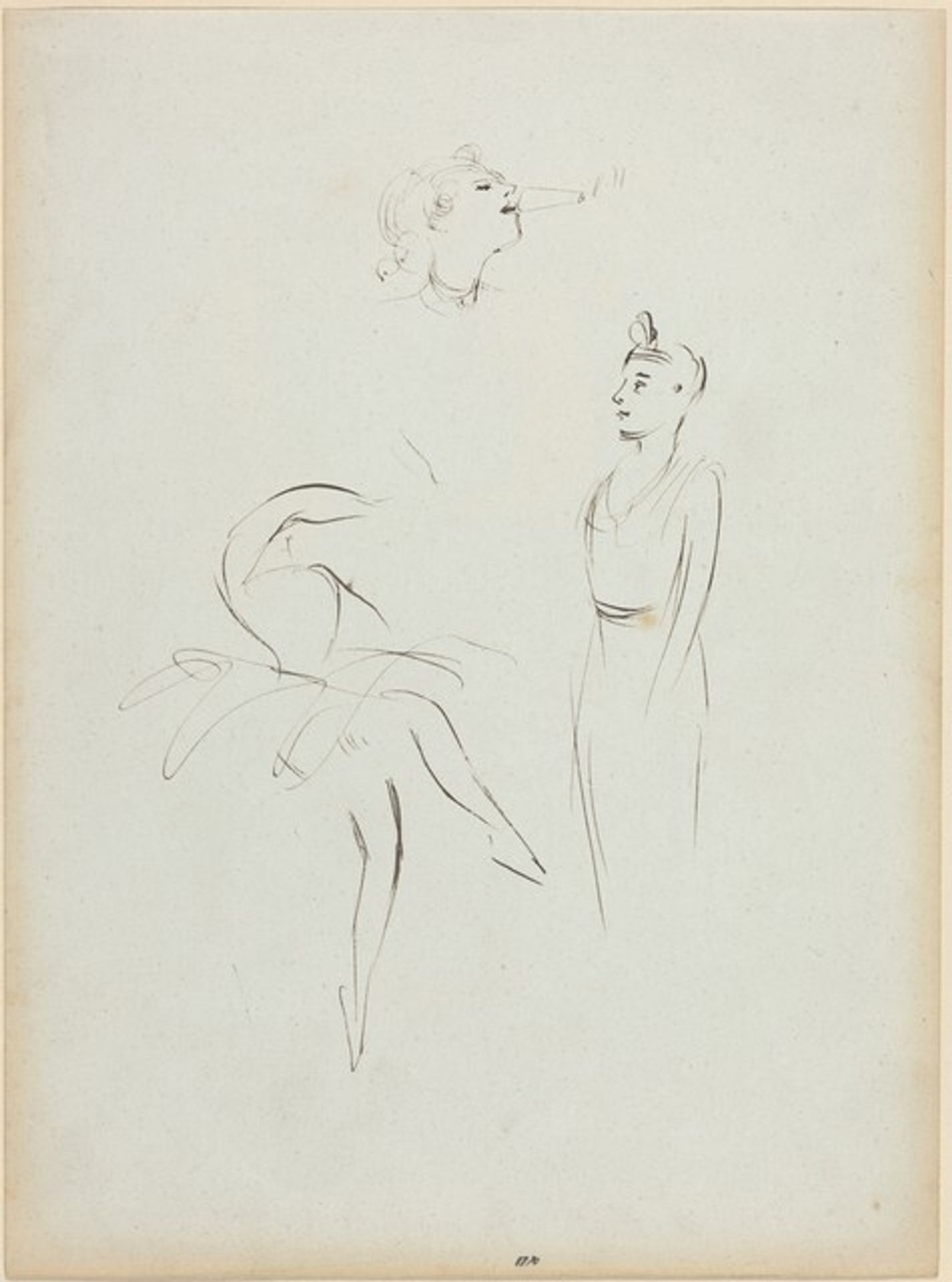 Three Sketches: Dancer and Two Women by Jean-Louis Forain
