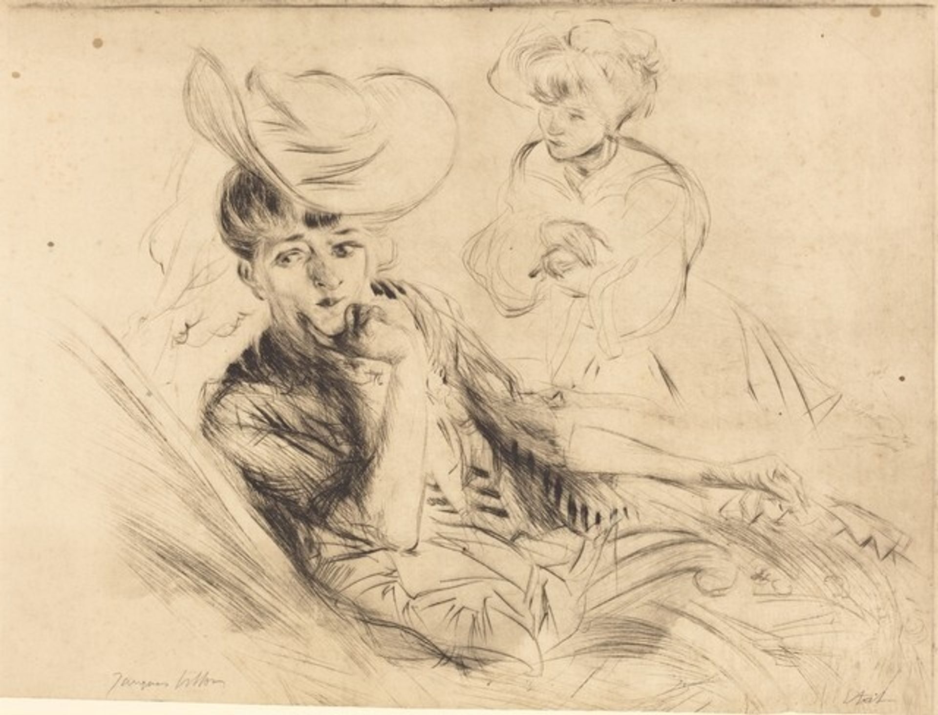 Gaby in a Chaise Longue by Jacques Villon