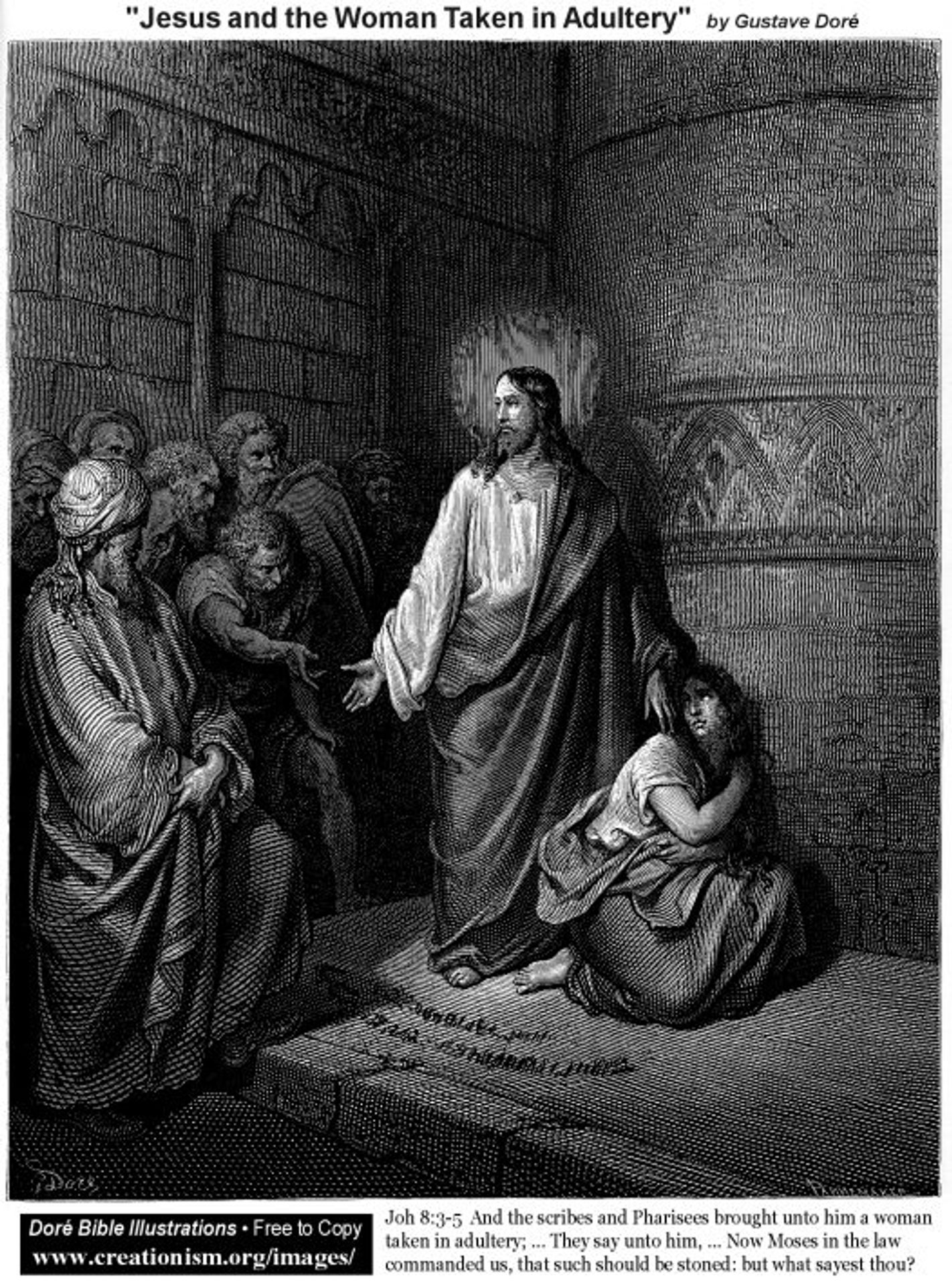 Jesus And The Woman Taken In Adultery by Gustave Dore