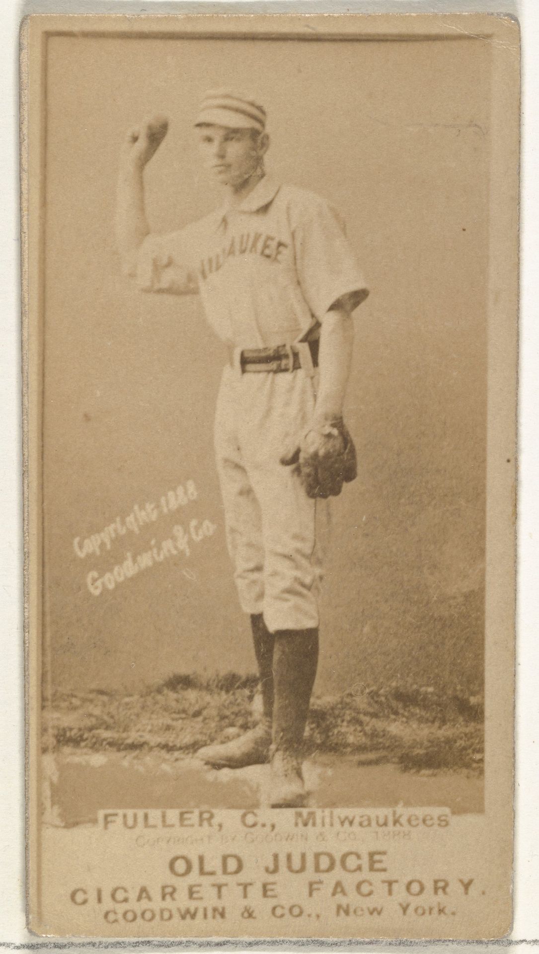 William E. "Will" Fuller, Catcher, Milwaukee, from the Old Judge series (N172) for Old Judge Cigarettes by Goodwin & Company