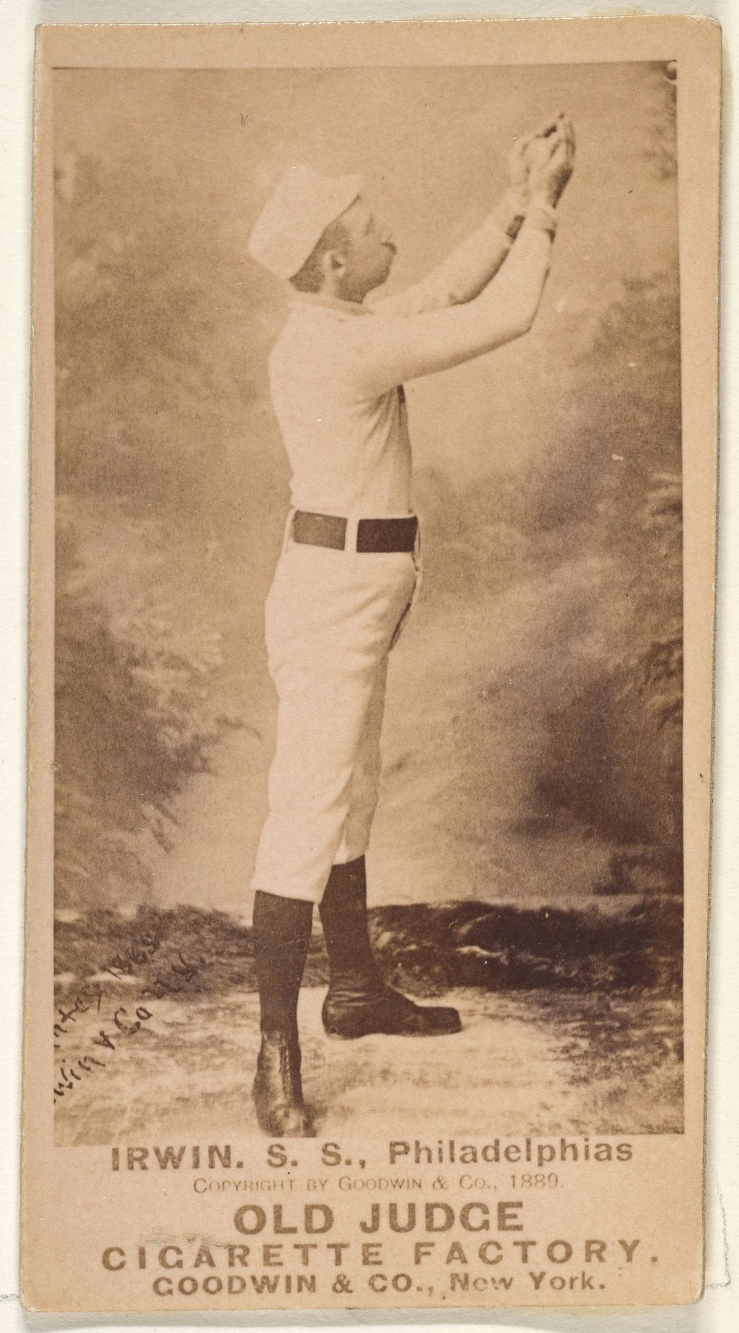 Arthur Albert "Doc" Irwin, Shortstop, Philadelphia, from the Old Judge series (N172) for Old Judge Cigarettes by Goodwin & Company