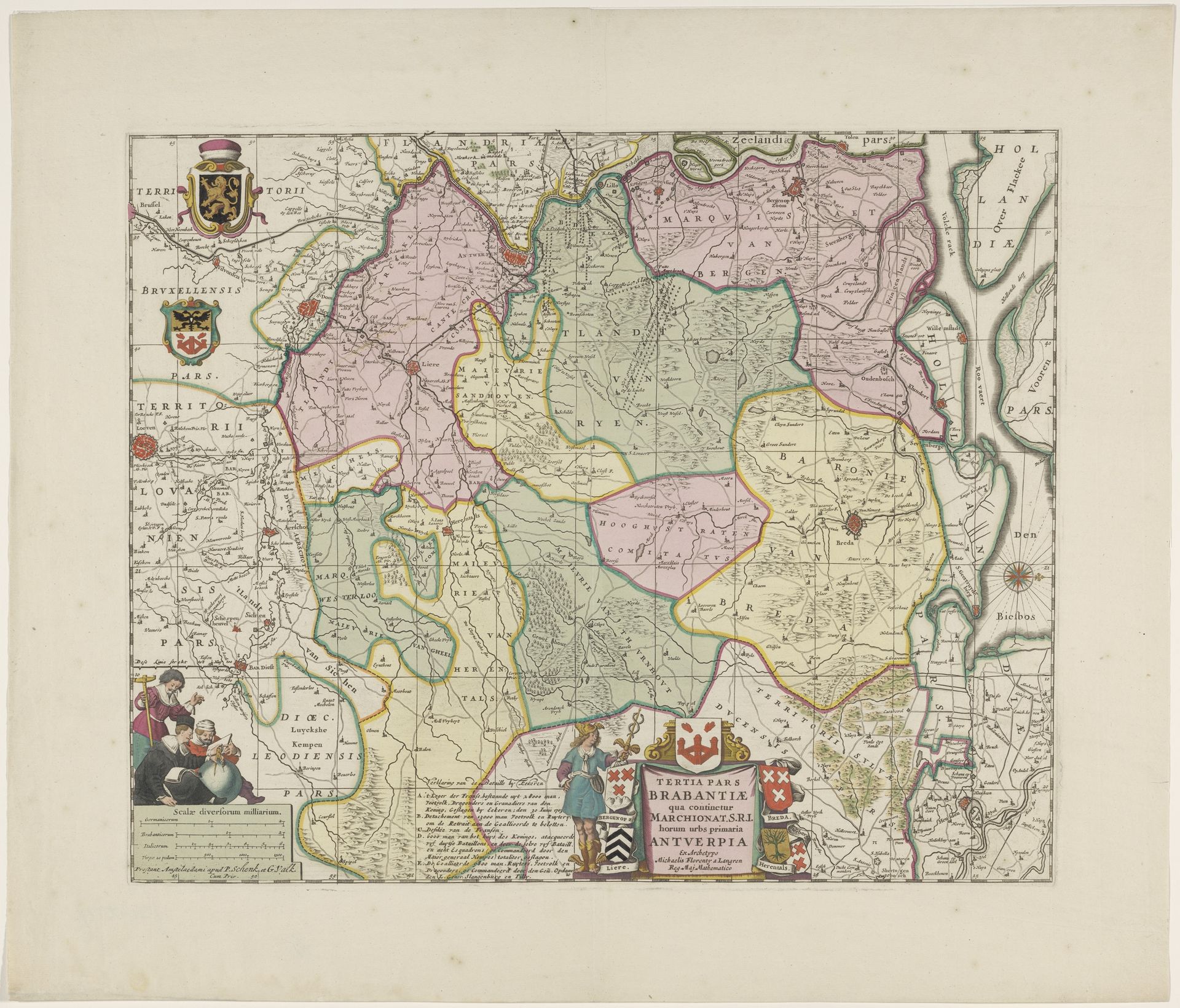 Kaart van het kwartier van Antwerpen, onderdeel van het hertogdom Brabant by Anonymous