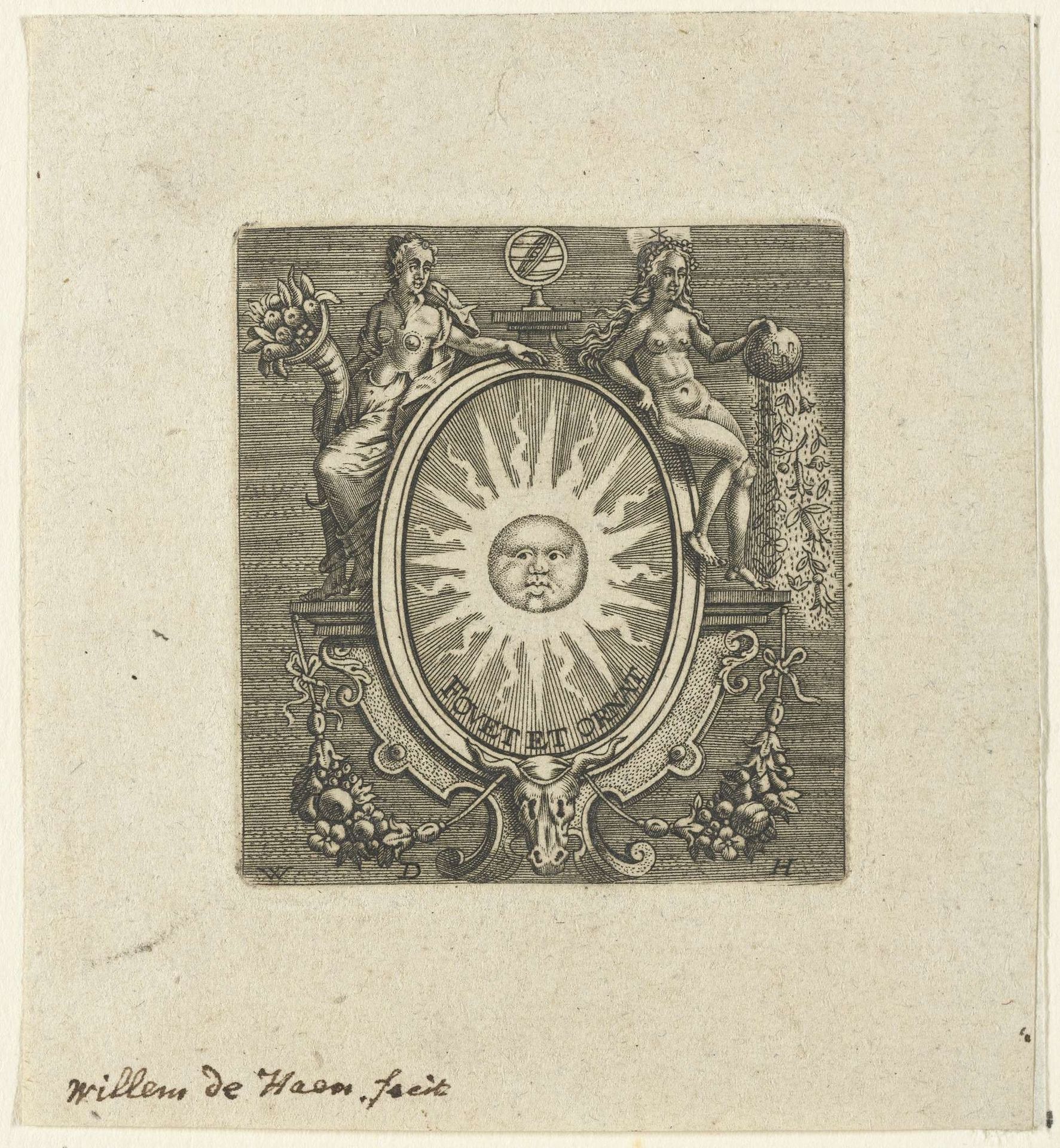 Ovale medaillon met de zon by Willem de Haen