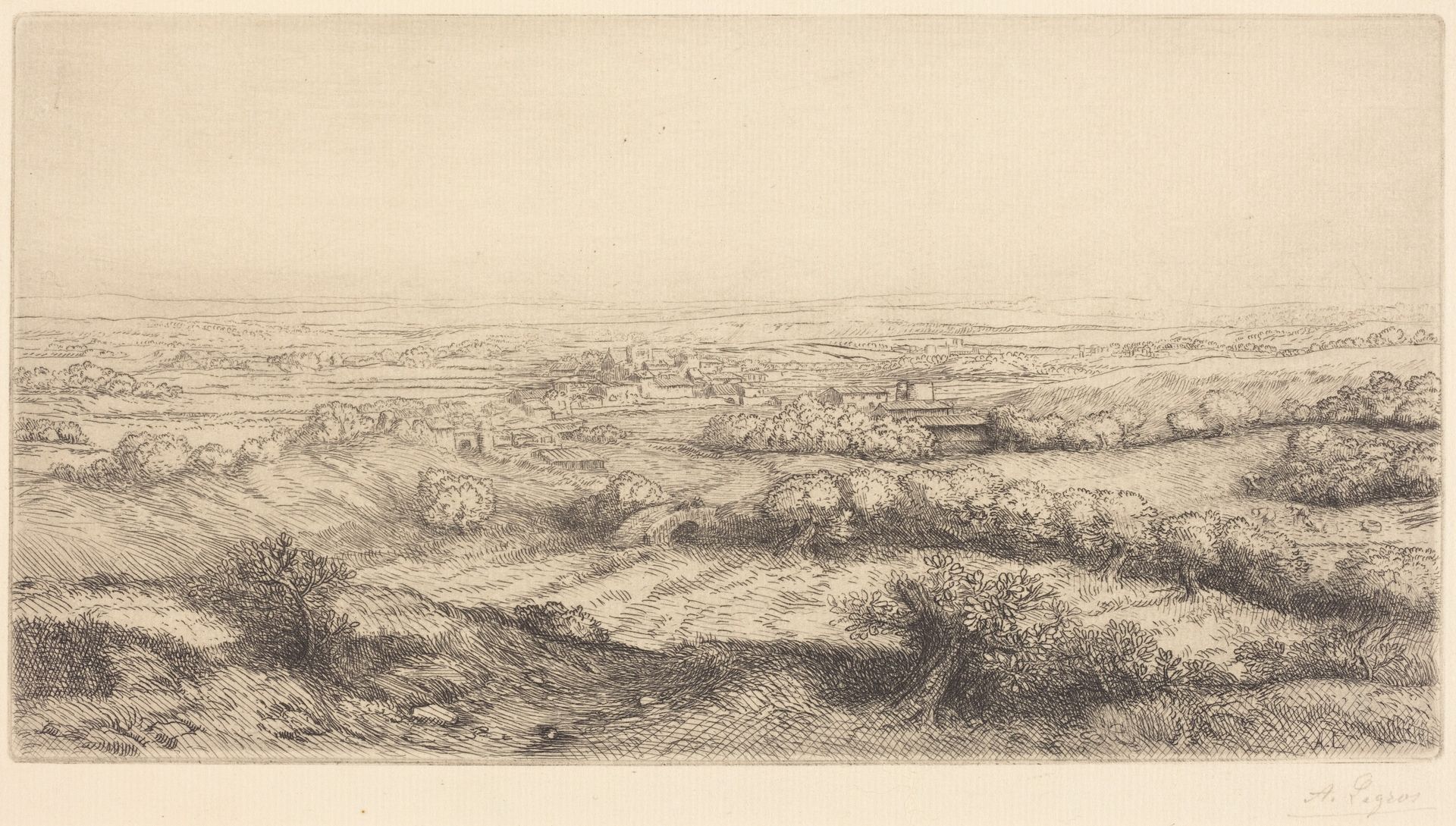 Valley in Bourgogne (Une vallee en Bourgogne) by Alphonse Legros