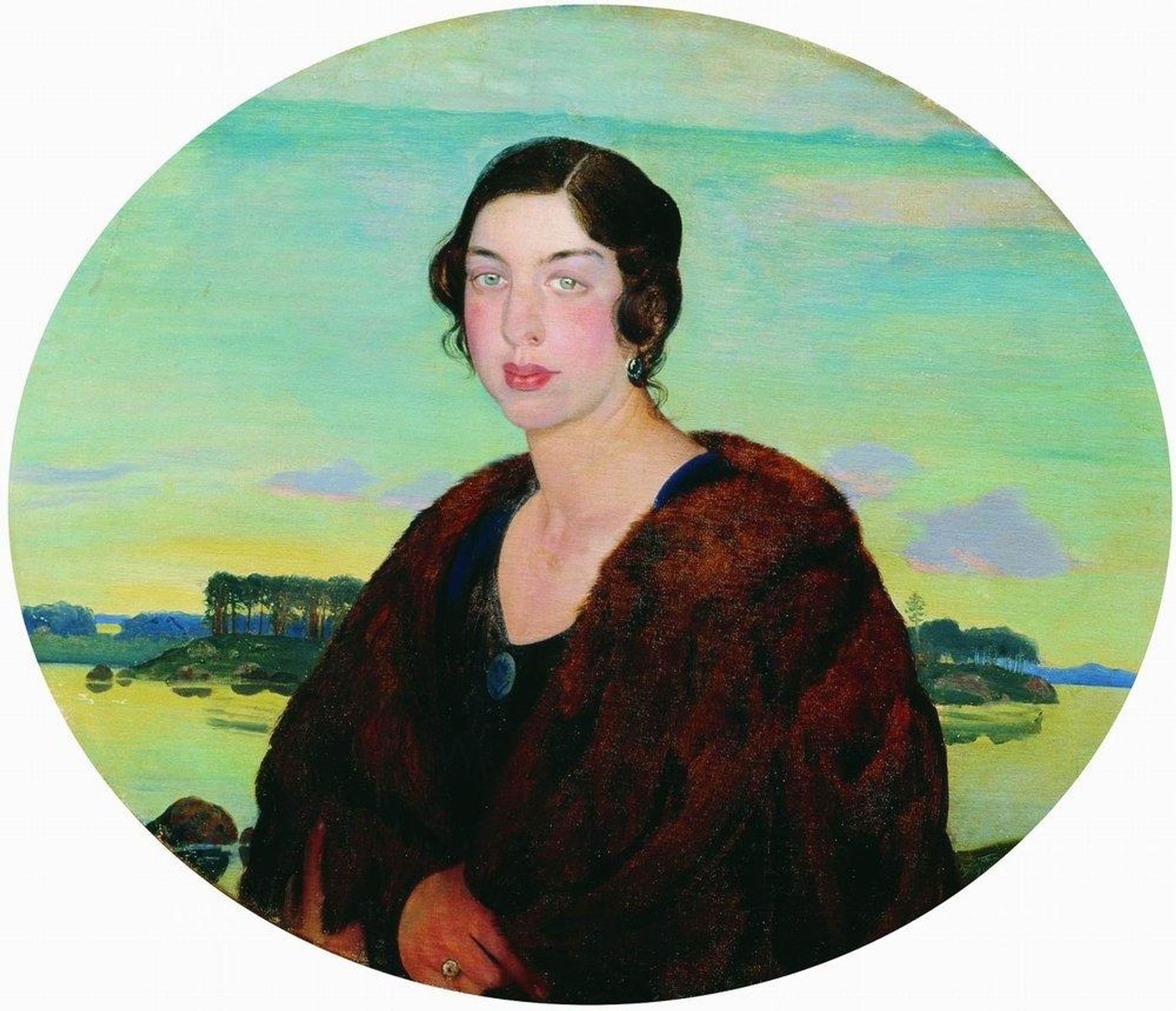 Portrait of pianist Rachel Slonimskaya by Boris Kustodiev