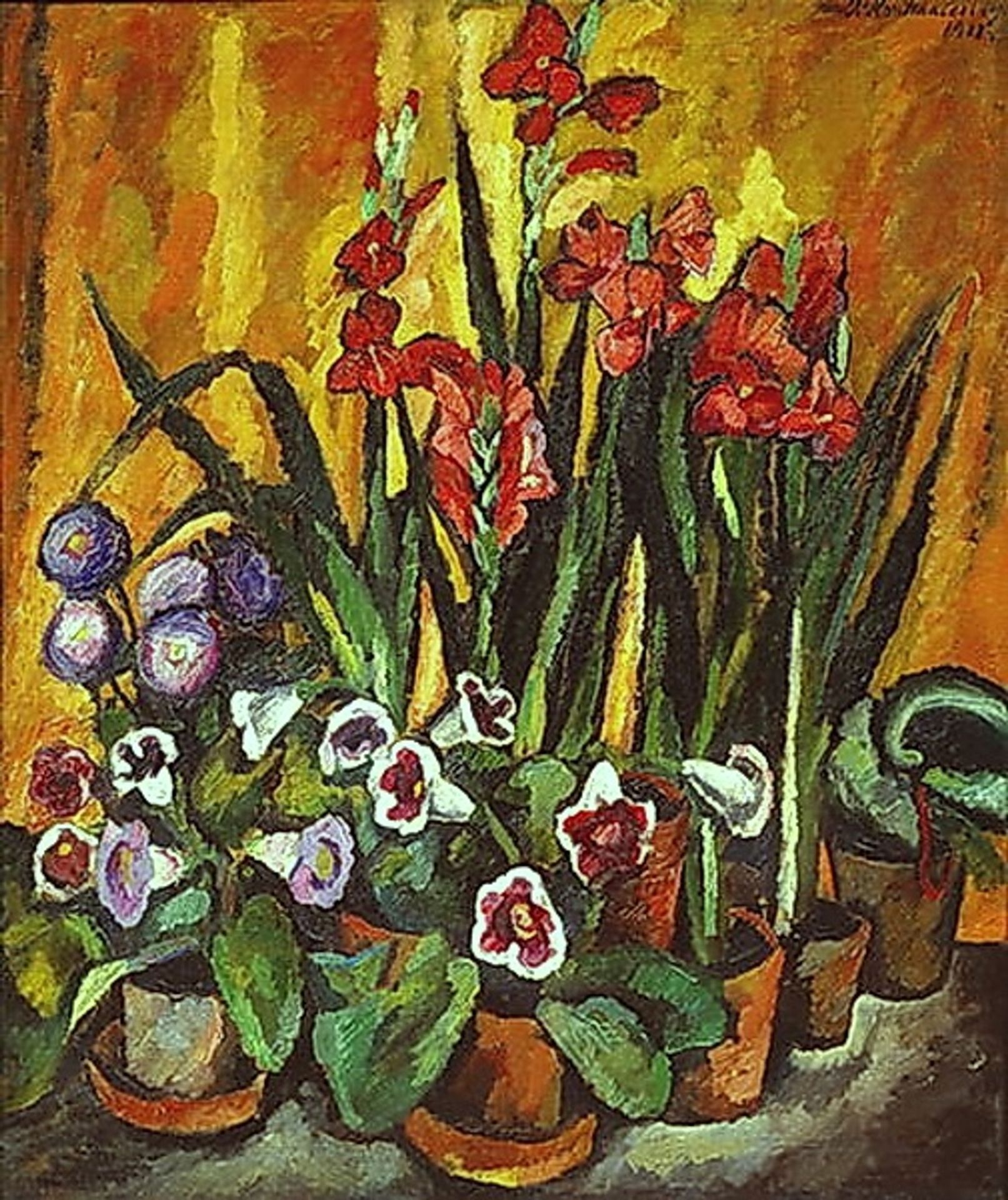 Still life with red gladioli by Pyotr Konchalovsky