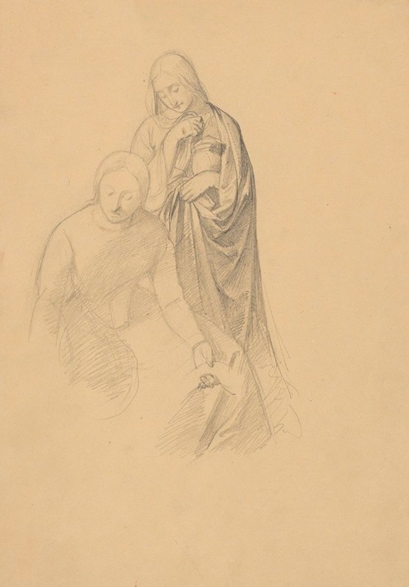 Study of two women to the painting ‘Entombment’ by Józef Simmler