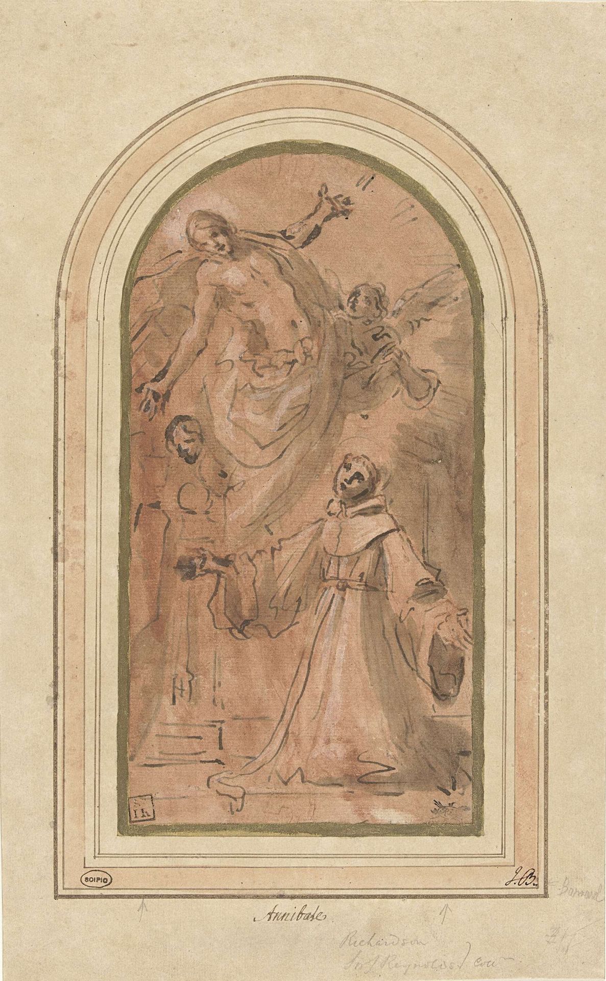 Christus verschijnt aan de zalige Giovanni da San Facondo by Giacomo Cavedone