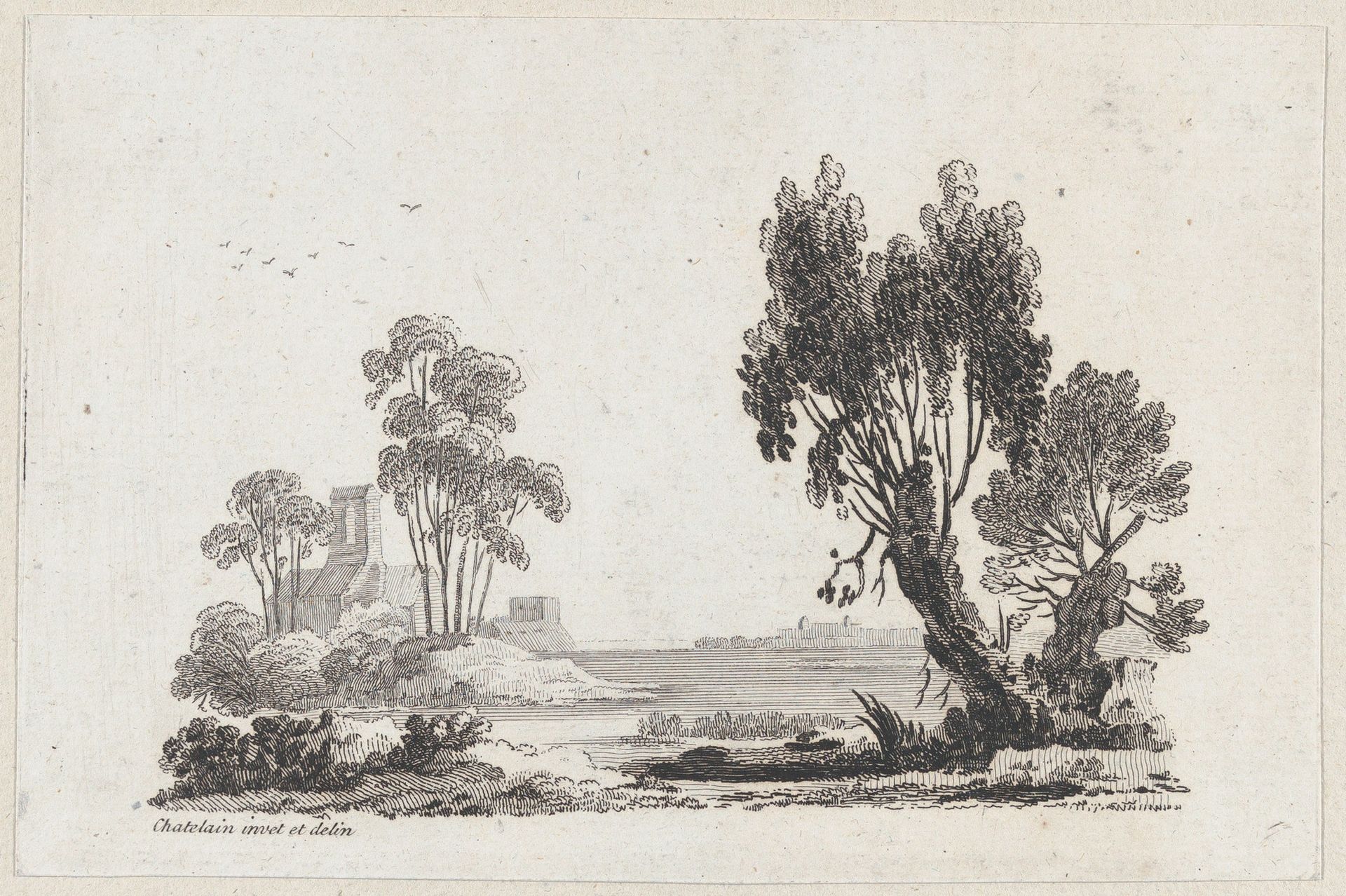 Landscape by Jean-Baptiste-Claude Chatelain