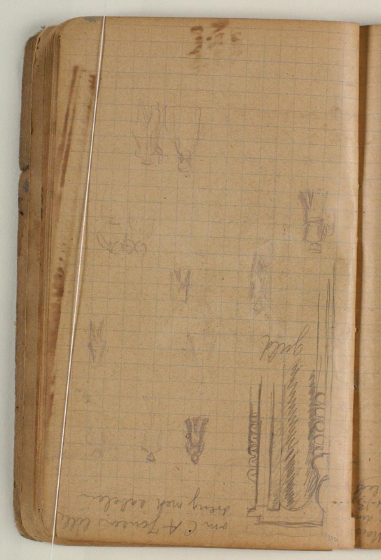 Rammestudier og figurskitser, samt notat by Niels Larsen Stevns