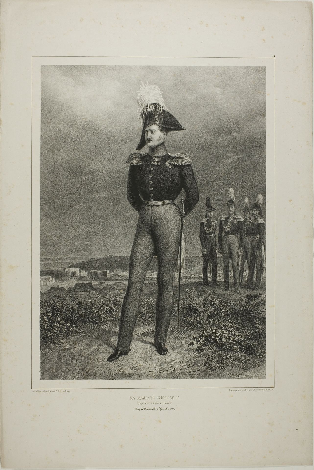 His Majesty Nicolas I, Emperor of all Russia, Camp Vosnessensk, October 6, 1837 by Auguste Raffet