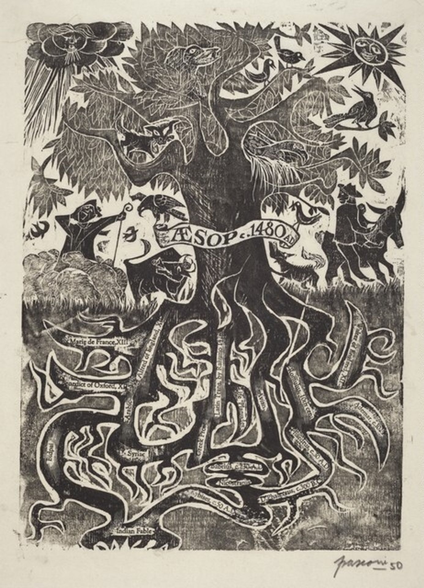 The Aesop Tree by Antonio Frasconi