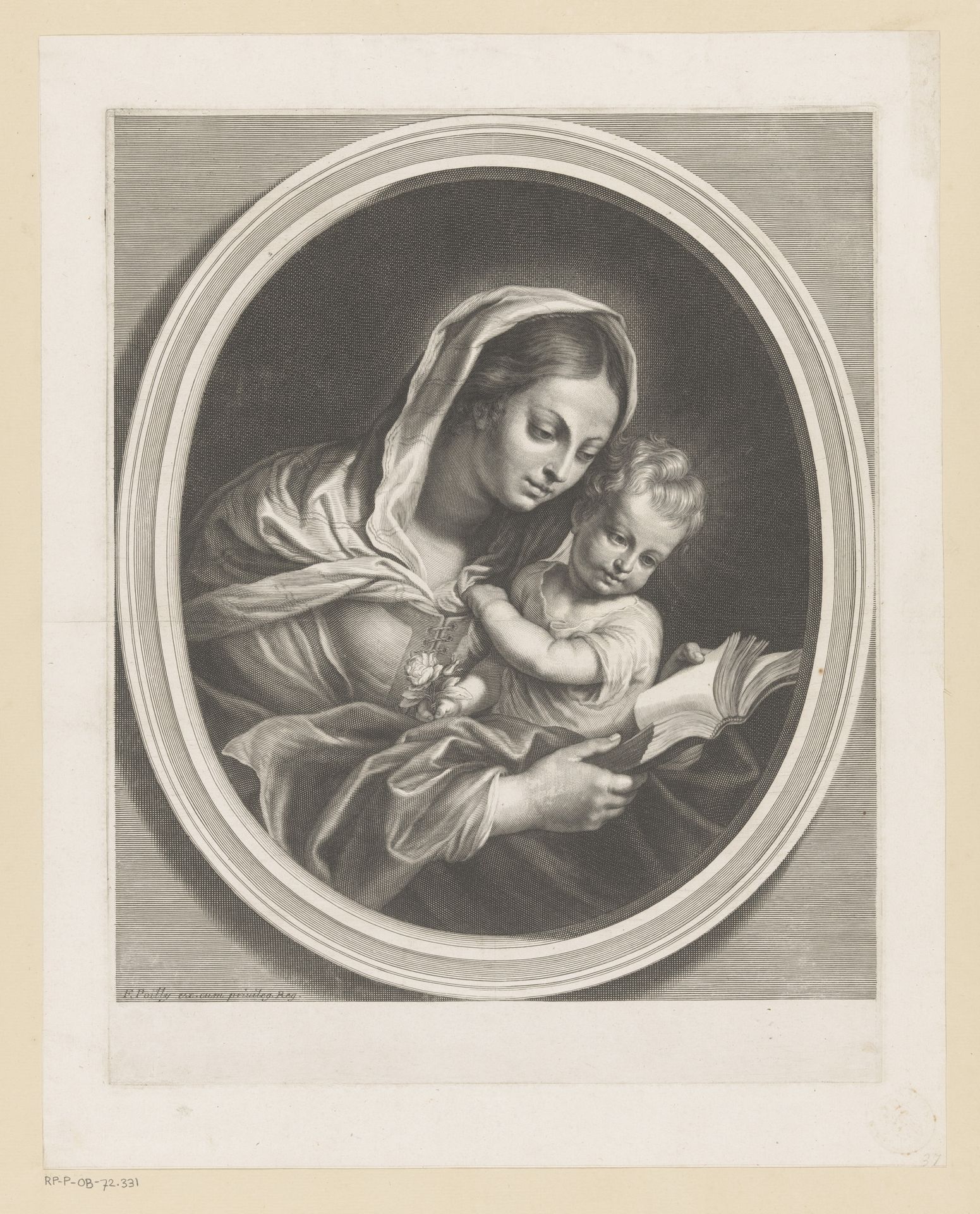 Maria met kind en boek by Francois de Poilly
