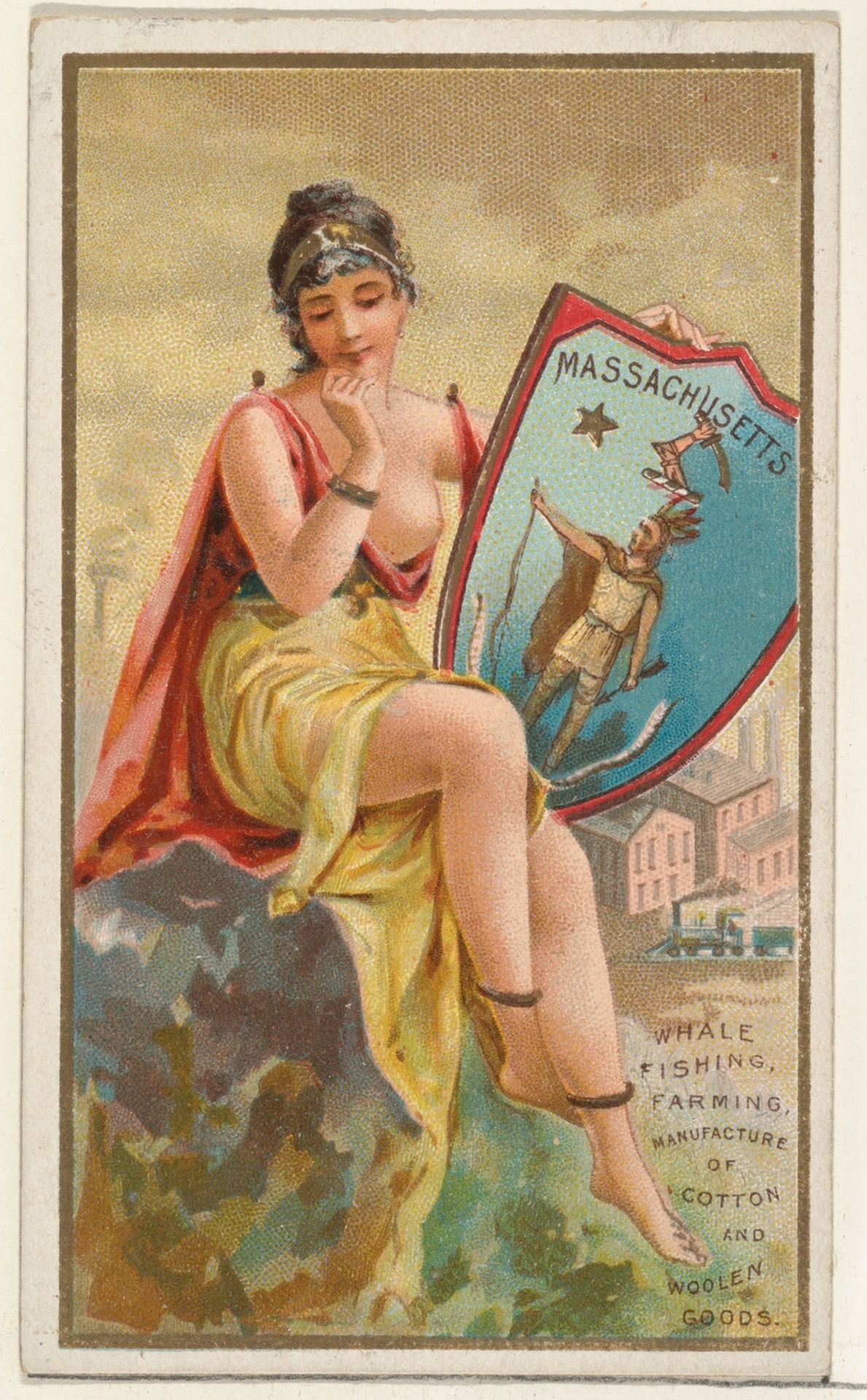 Massachusetts, from the Industries of States series (N117) issued by Duke Sons & Co. to promote Honest Long Cut Tobacco by W. Duke, Sons & Co.