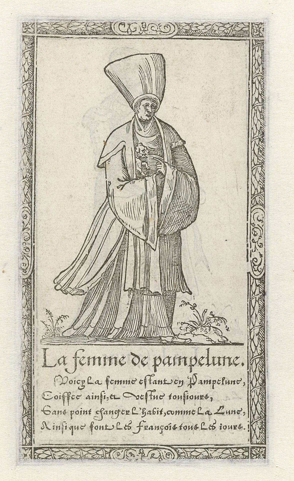 Vrouw in de klederdracht van Pamplona by François Desprez