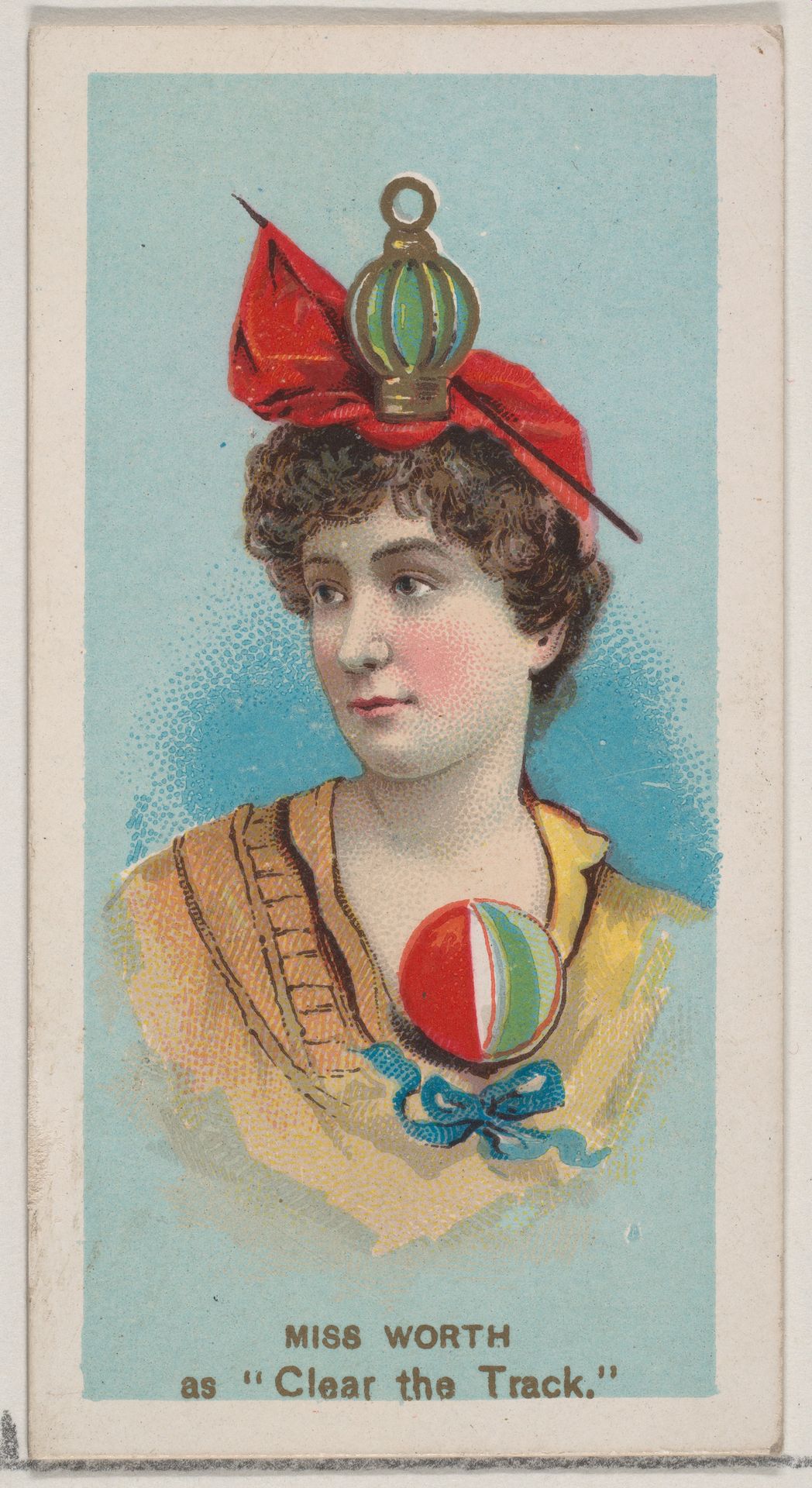 Miss Worth as "Clear the Track," from the series Fancy Dress Ball Costumes (N73) for Duke brand cigarettes by W. Duke, Sons & Co.