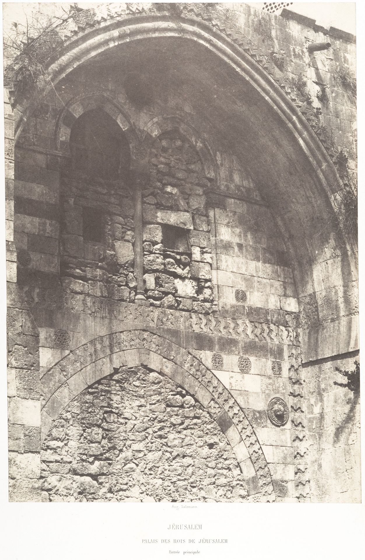 Jérusalem, Palais de rois de Jérusalem, Entrée principale by Auguste Salzmann