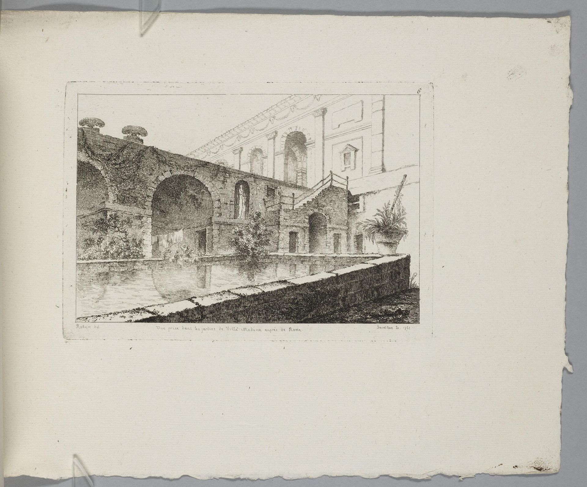 View of the Gardens of of Villa Madama from Outside Rome by Jean-Claude Richard, AbbÃ© de Saint-Non