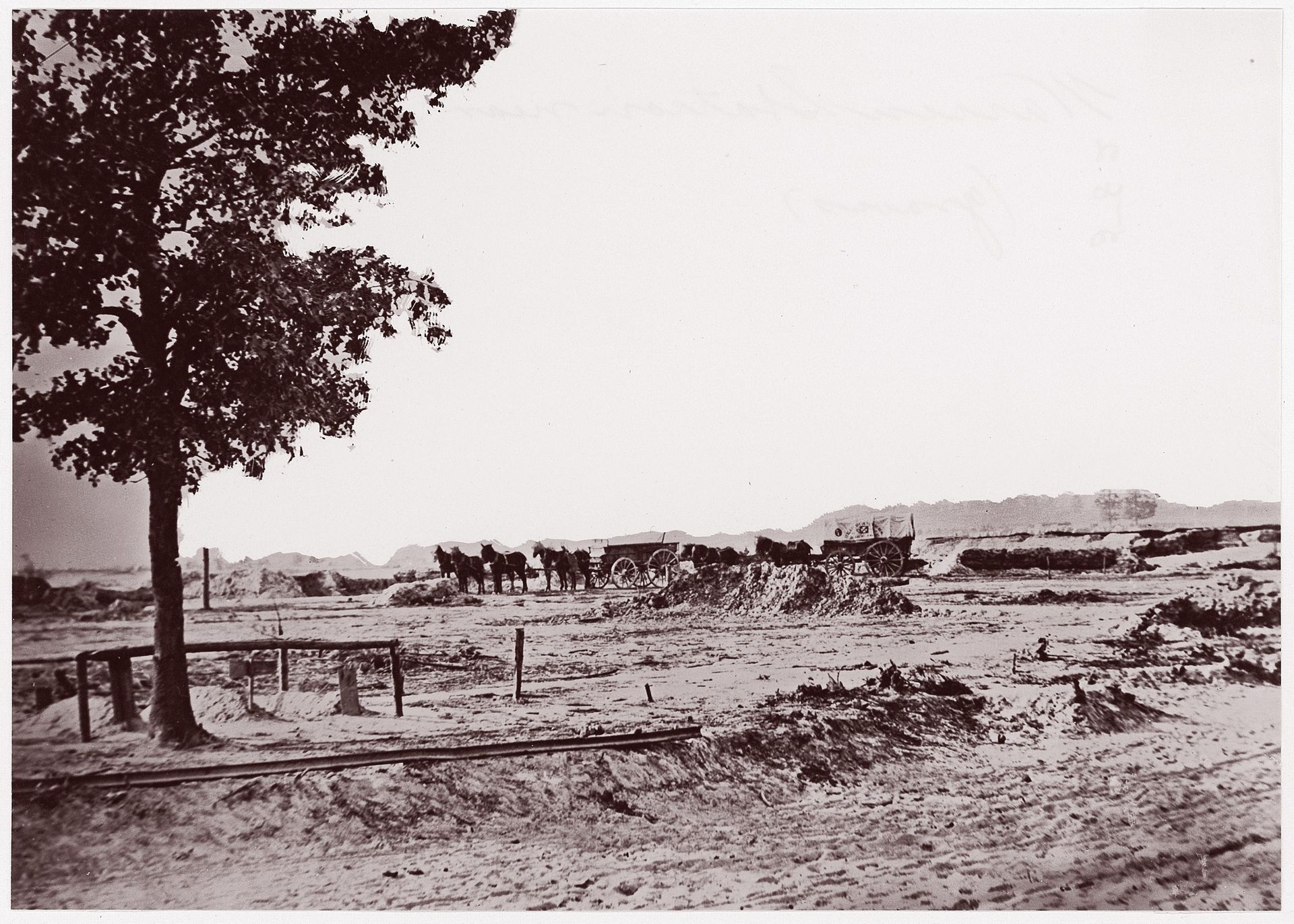 [The Lone Graves at Warren Station, in Front of Petersburg, Virginia] by Timothy O'Sullivan