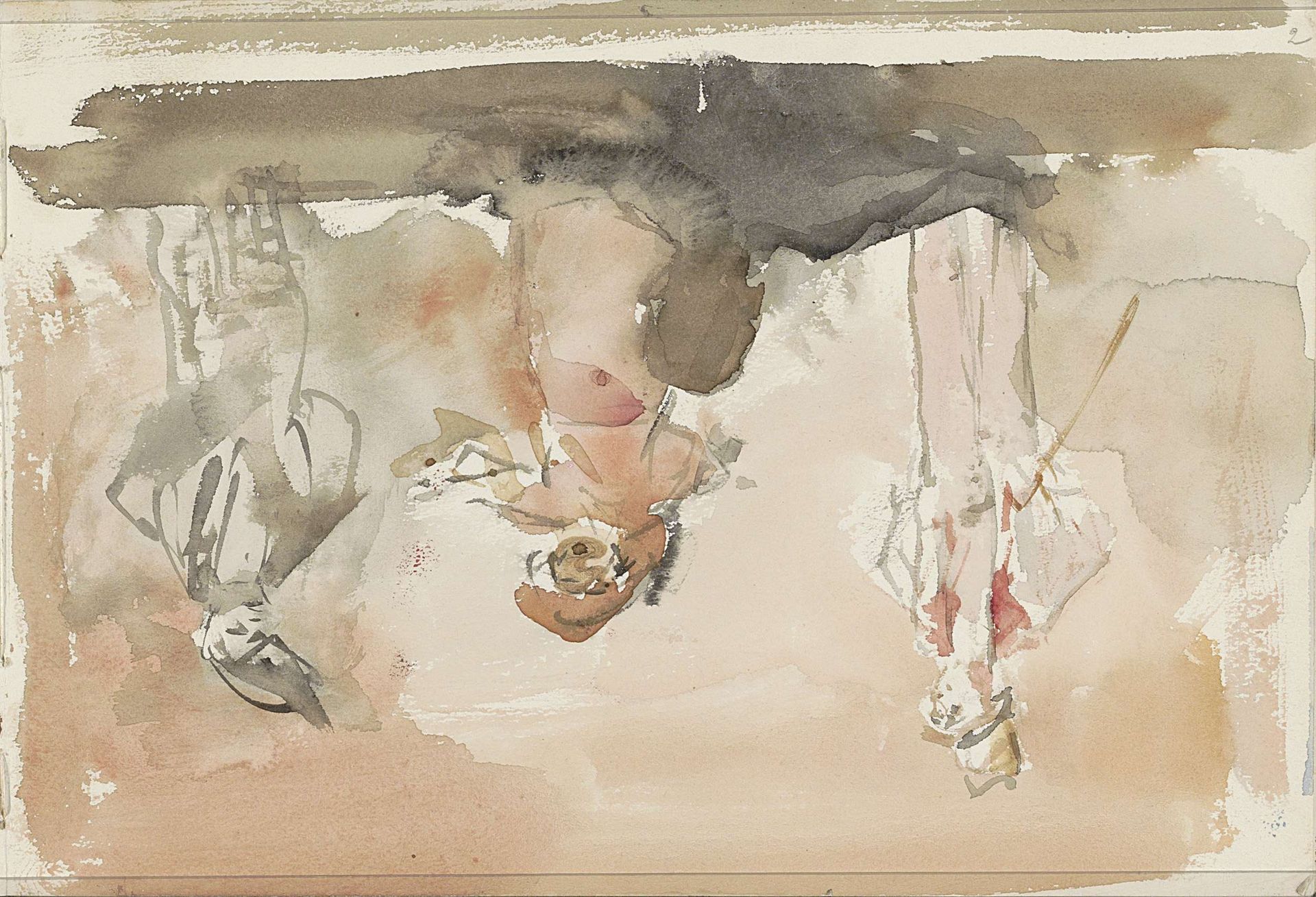 Drie artiesten op het toneel by Isaac Israels