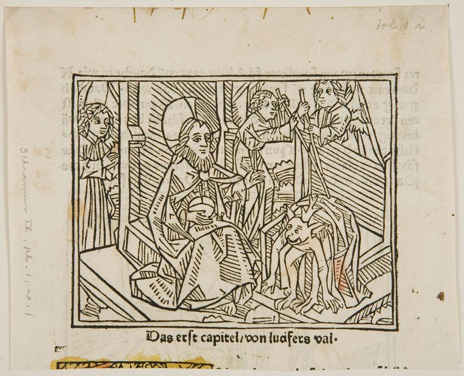 The Fall of Lucifer; verso: The Creation of Eve from Adam's Side by Anonymous