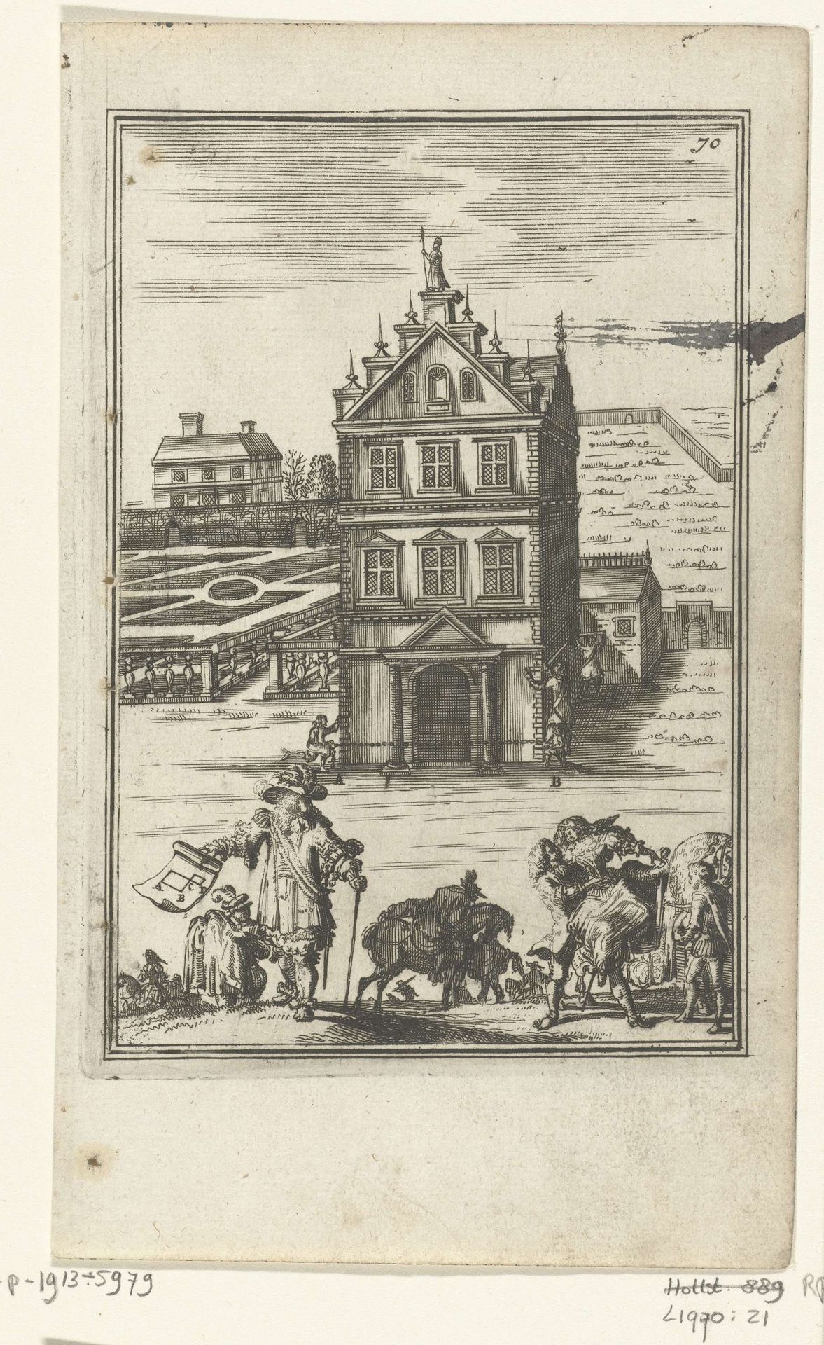 Illustratie voor 'Den Arbeid van Mars' van Allain Manesson Mallet by Romeyn de Hooghe