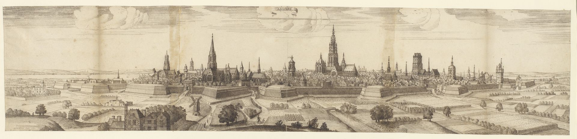 Gezicht op Antwerpen by Jacob de Villeers